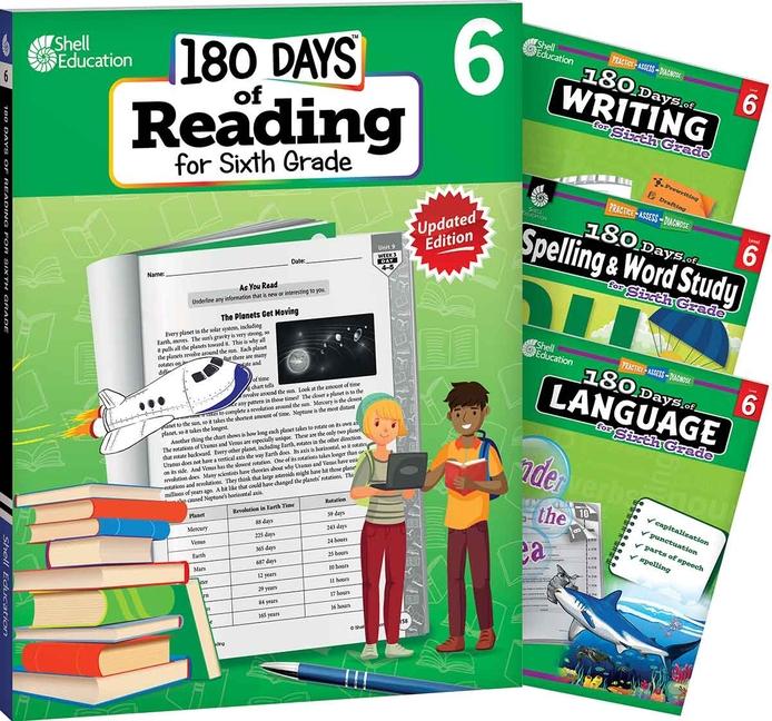 Vorderes Coverbild 180 Days(tm) Reading 2nd Ed, Writing, Spelling, & Language Grade 6: 4-Book Set