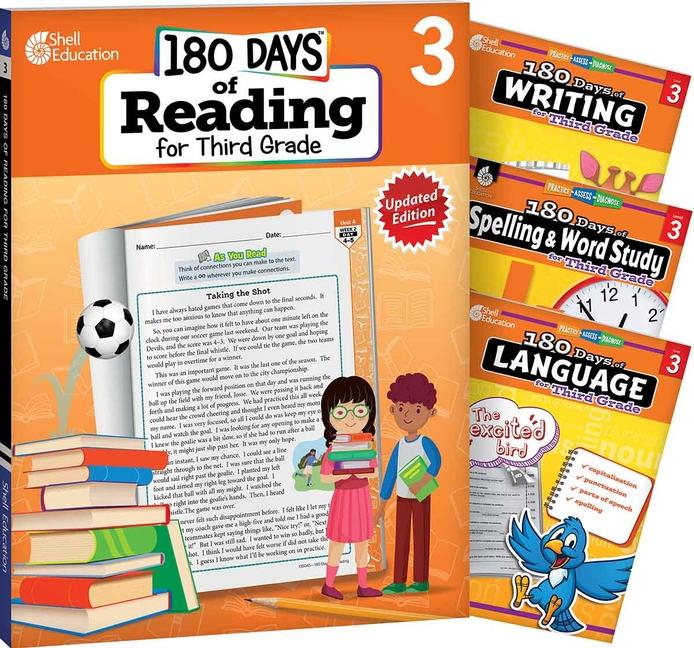 Vorderes Coverbild 180 Days(tm) Reading 2nd Ed, Writing, Spelling, & Language Grade 3: 4-Book Set