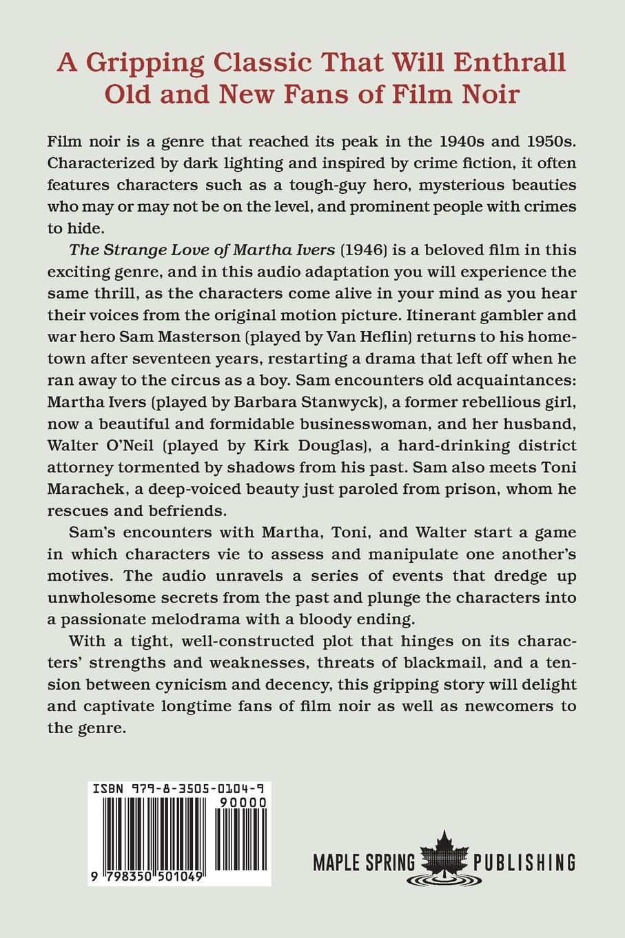 Rückseitencover The Strange Love of Martha Ivers