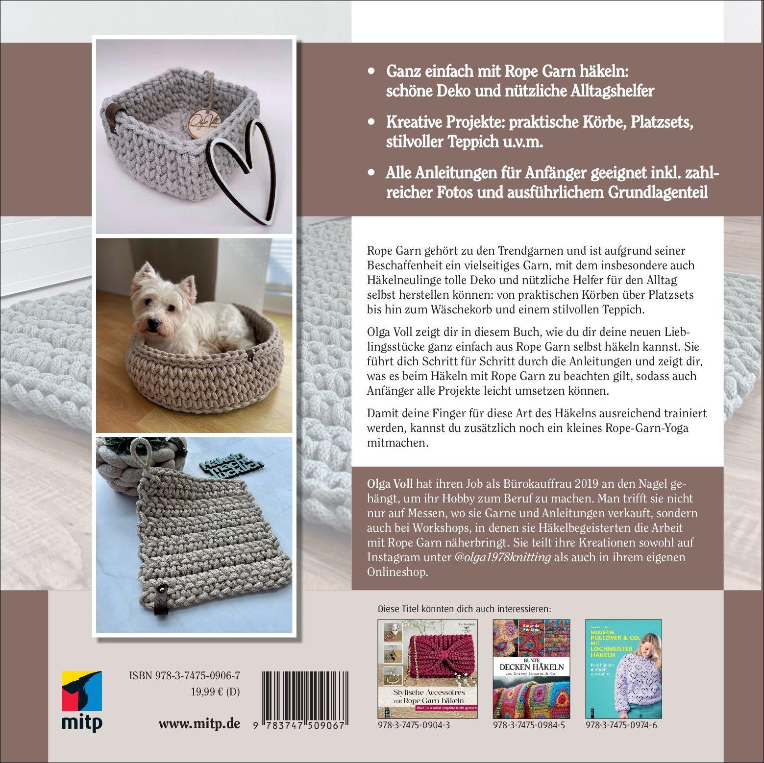 Rückseitencover Schöne Home-Deko mit Rope Garn häkeln