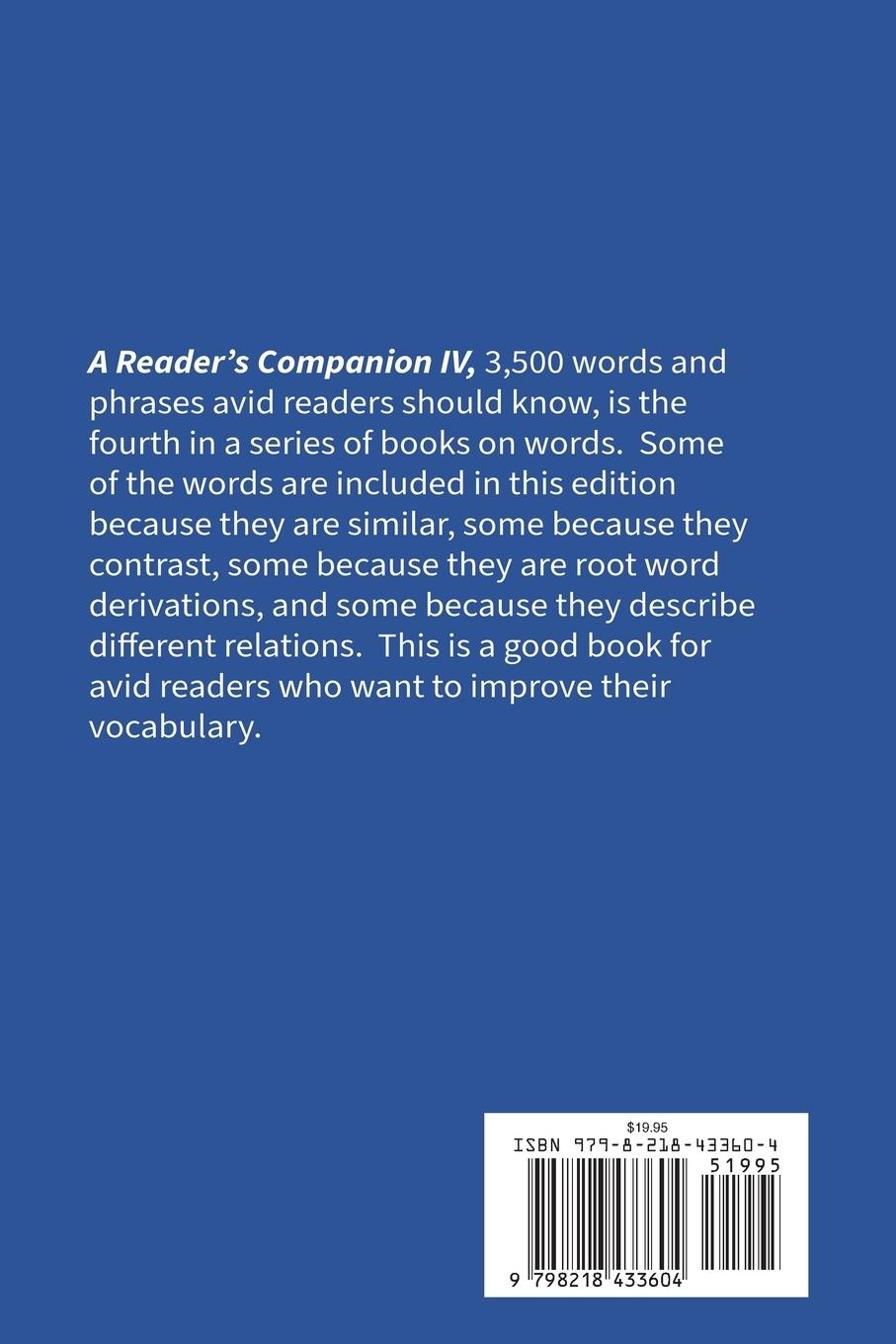 Rückseitencover A Reader's Companion IV