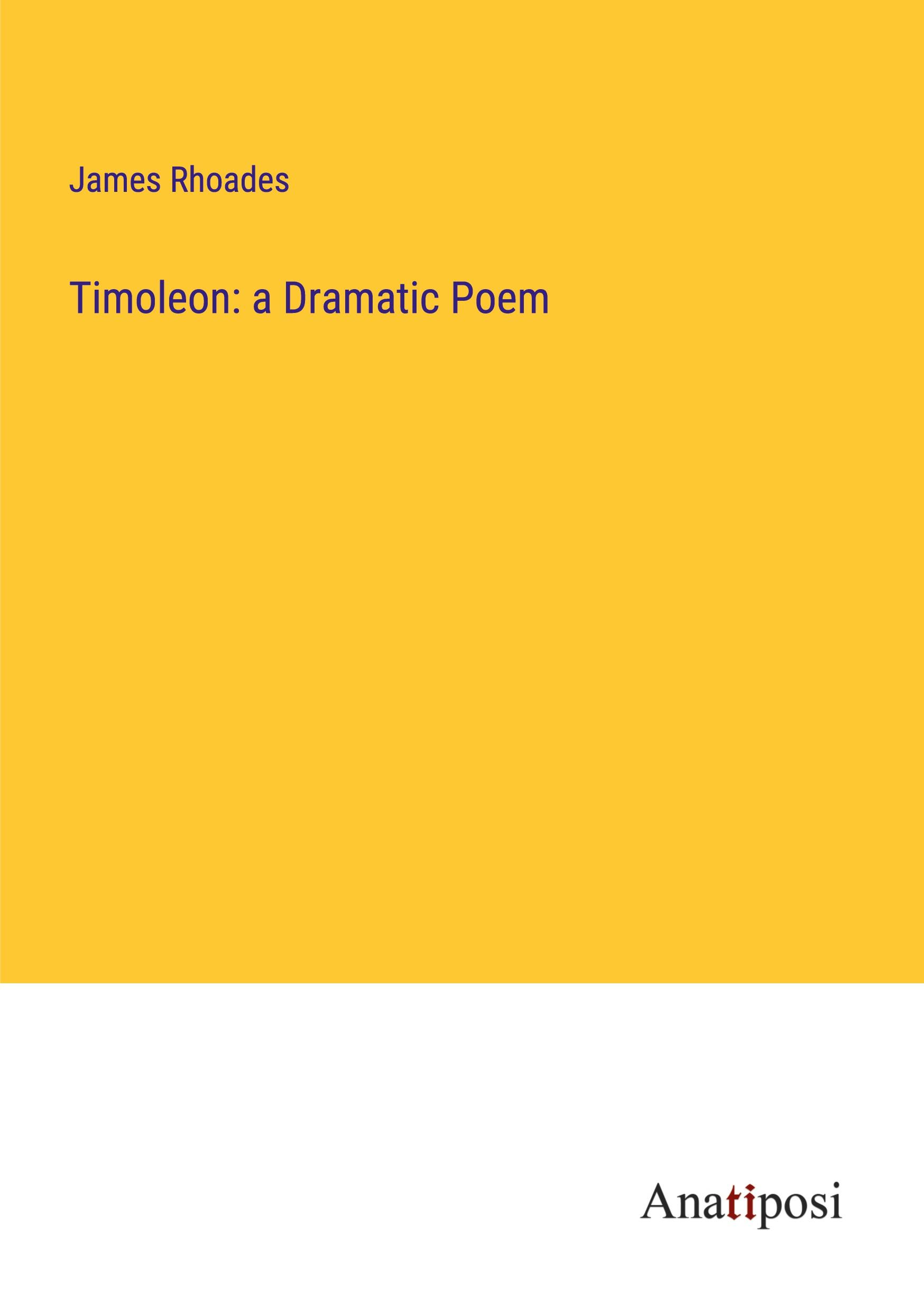 Vorderes Coverbild Timoleon: a Dramatic Poem
