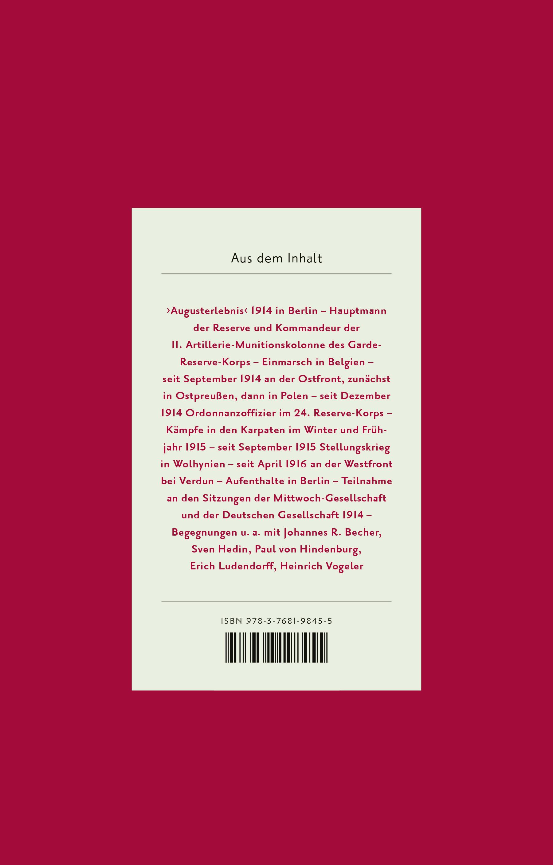 Rückseitencover Das Tagebuch (1880-1937), Band 5 (Das Tagebuch 1880-1937, Bd. 5)