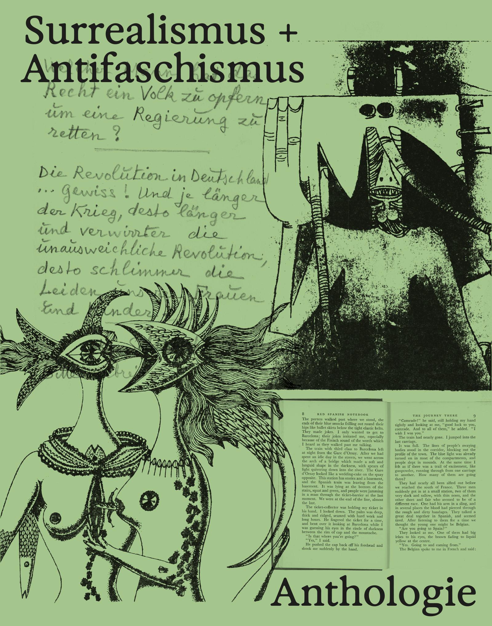 Vorderes Coverbild Surrealismus + Antifaschismus - eine Anthologie. Der Katalog zur preisgekrönten Ausstellung im Münchner Lenbachhaus. AICA-Auszeichnung "Besondere Ausstellung"