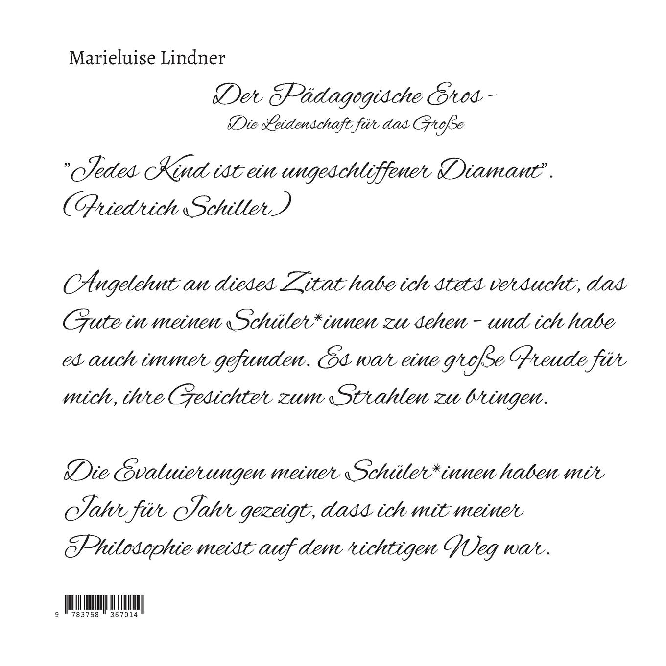 Rückseitencover Der Pädagogische Eros