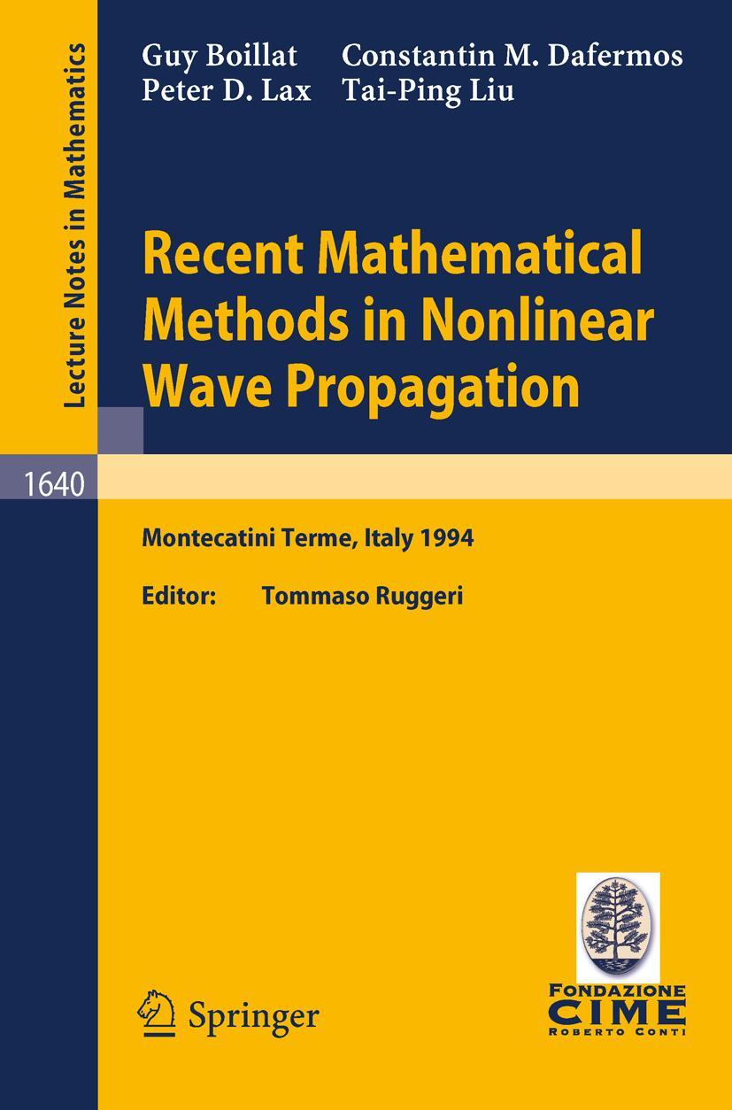 Vorderes Coverbild Recent Mathematical Methods in Nonlinear Wave Propagation