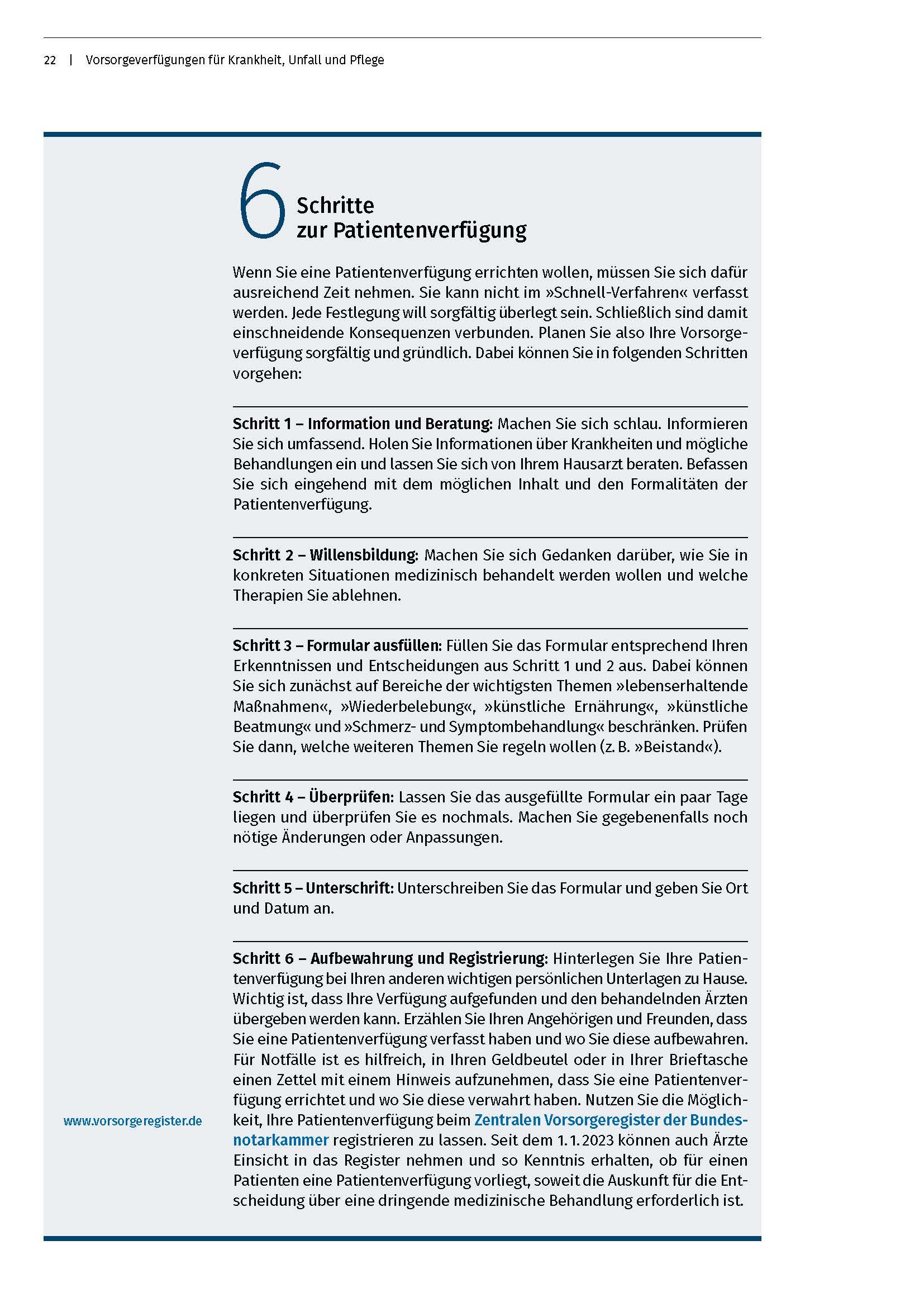 Beispielinhalt (Bild) Der VorsorgePlaner