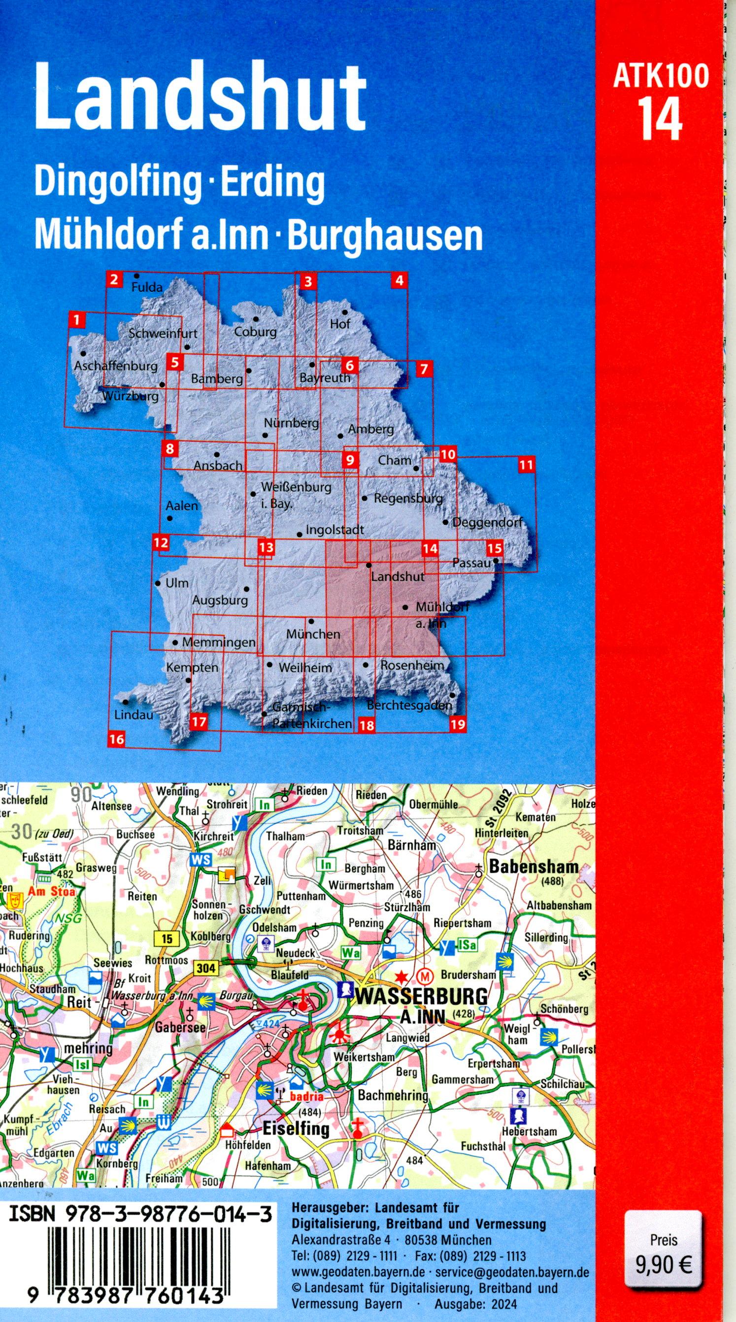 Beispielinhalt (Bild) ATK100-14 Landshut (Amtliche Topographische Karte 1:100000)