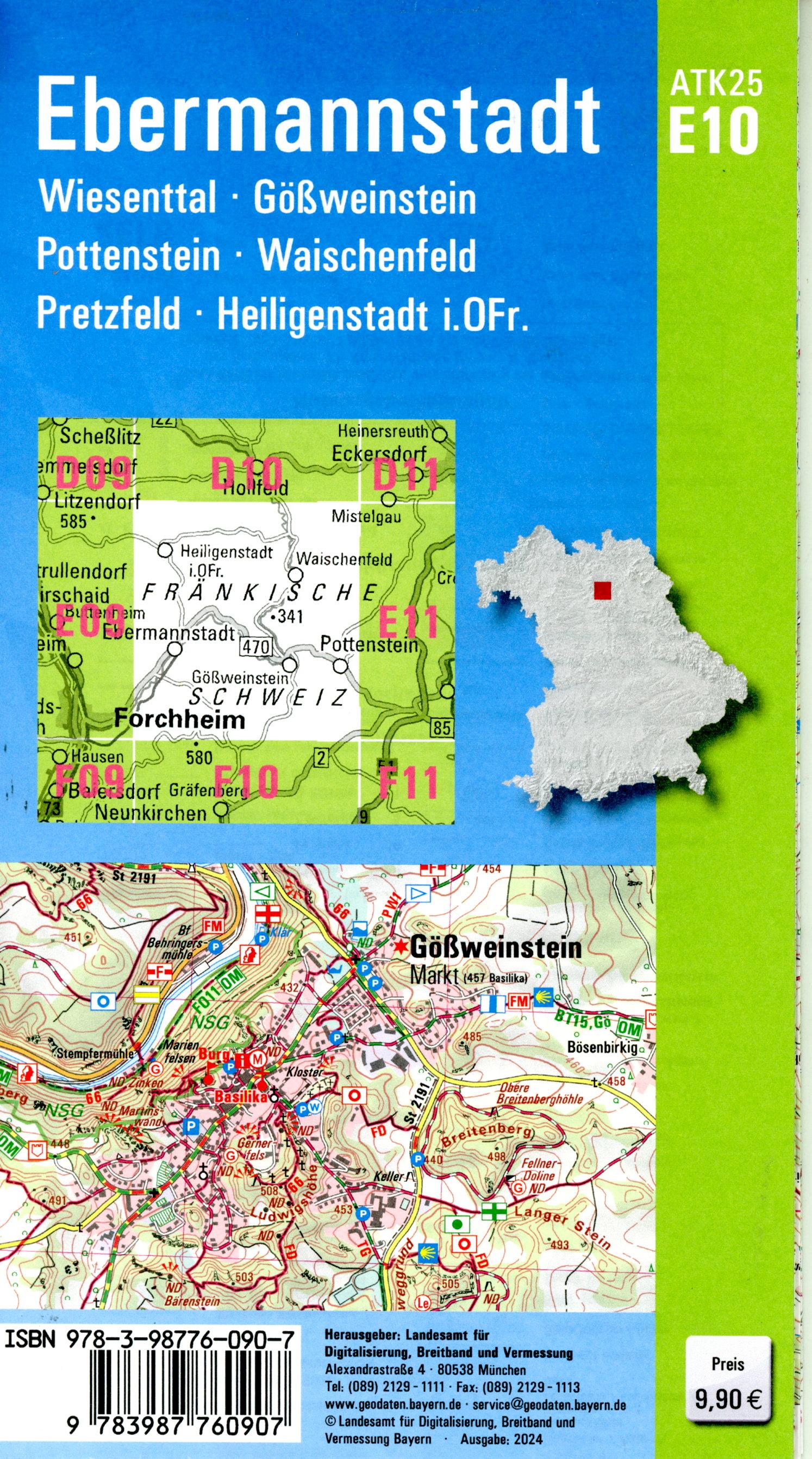 Beispielinhalt (Bild) ATK25-E10 Ebermannstadt (Amtliche Topographische Karte 1:25000)