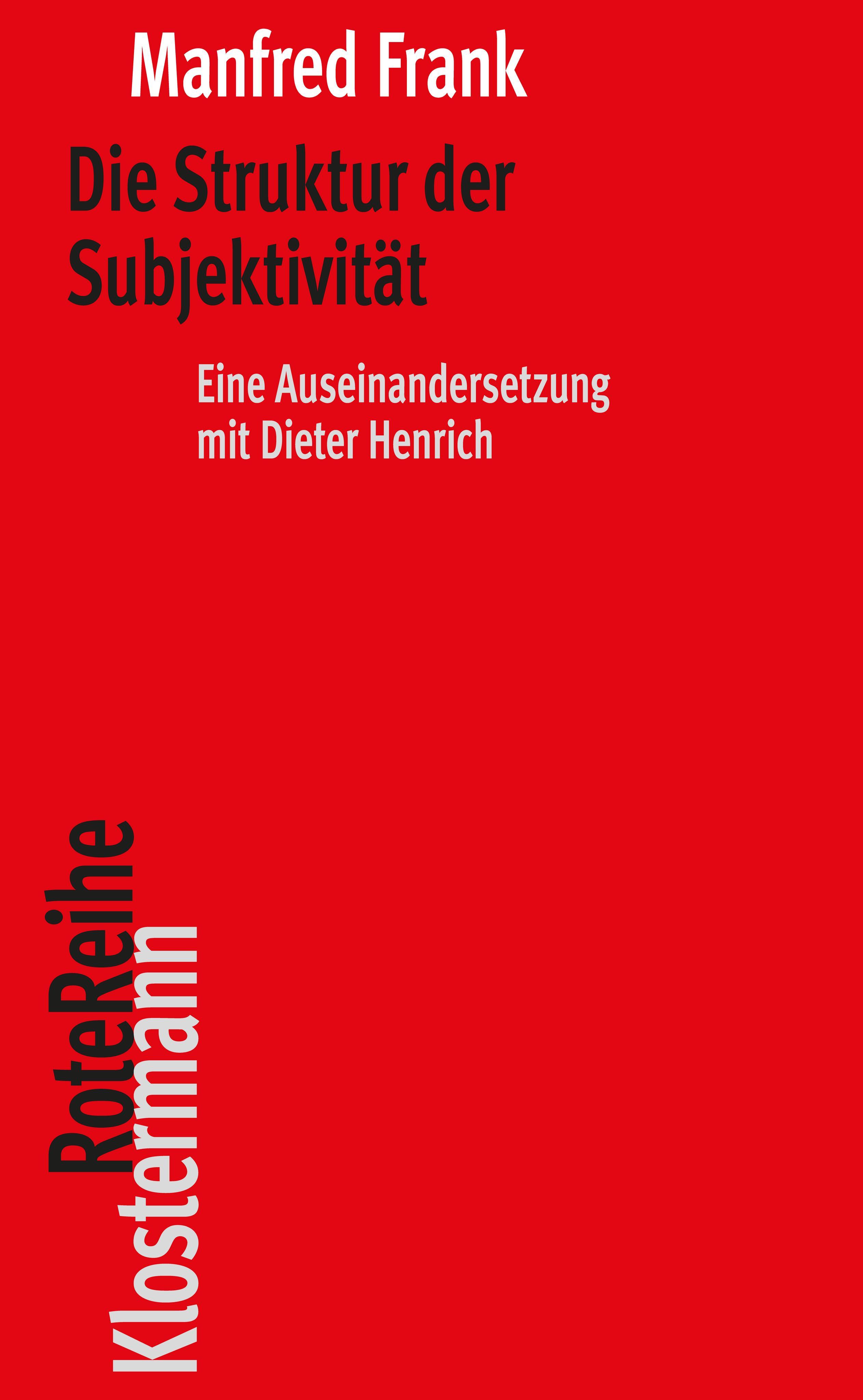 Vorderes Coverbild Die Struktur der Subjektivität