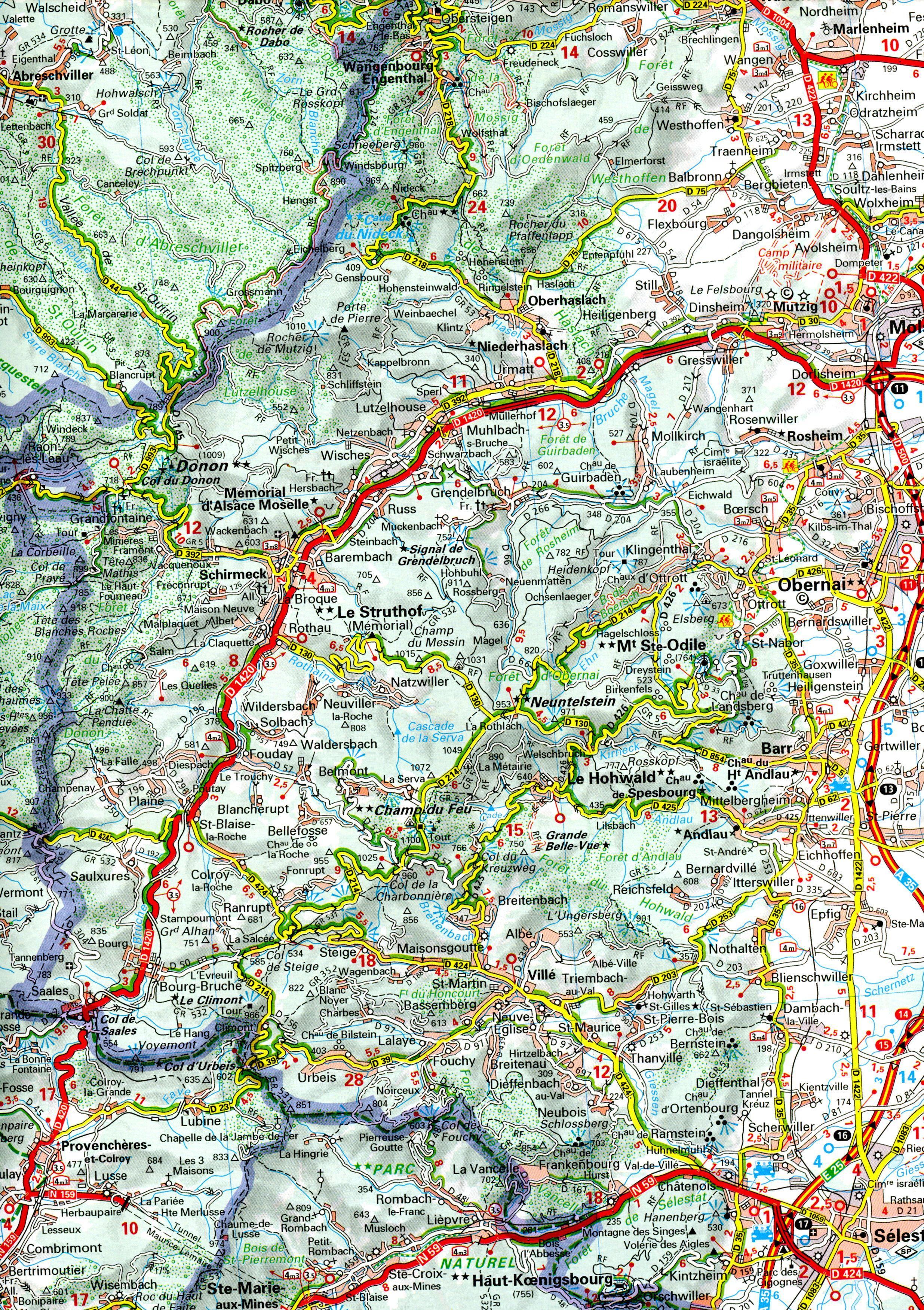 Beispielinhalt (Bild) Michelin Localkarte Elsass Oberrheinische Tiefebene 1 : 150 000 (315)