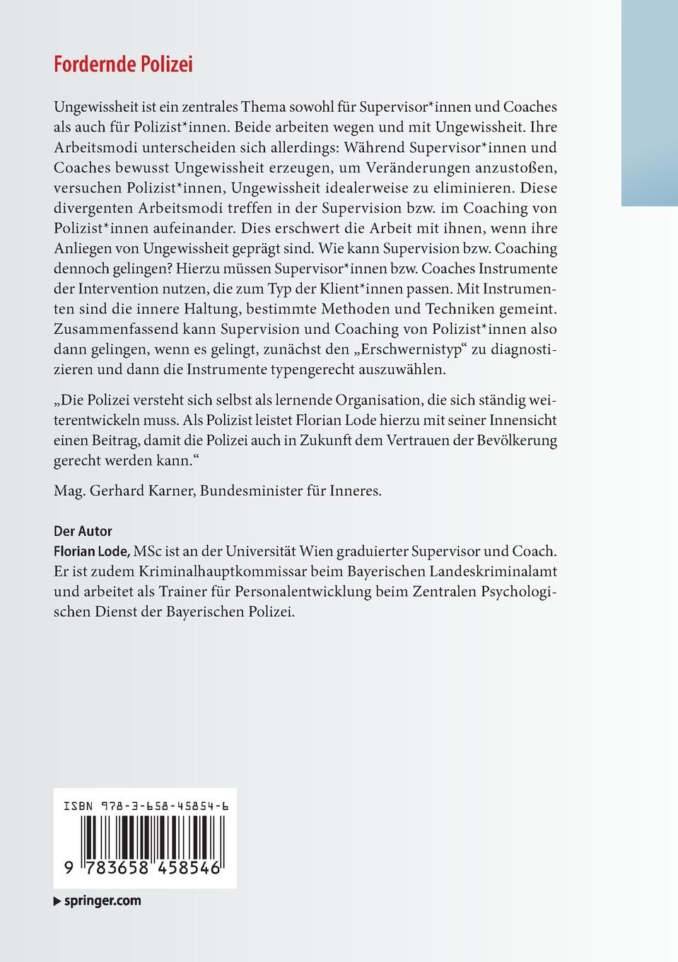 Rückseitencover Fordernde Polizei