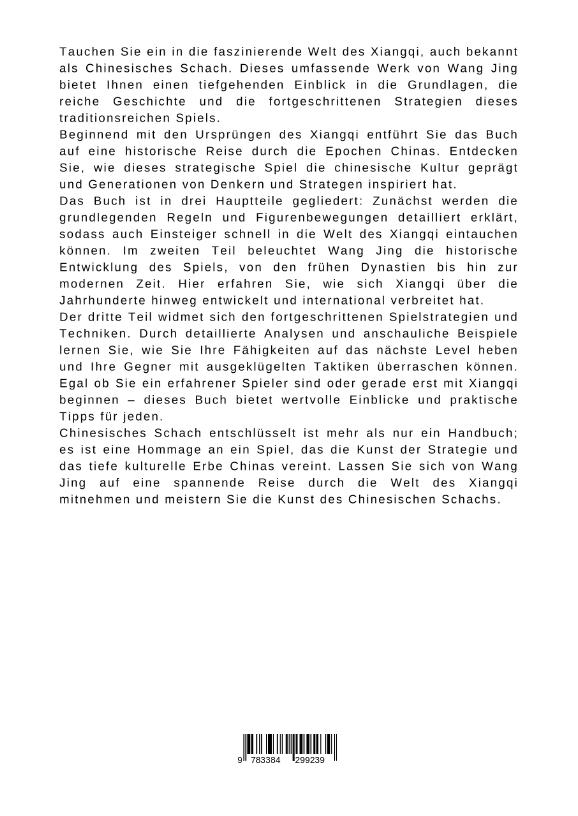 Rückseitencover Chinesisches Schach  entschlüsselt