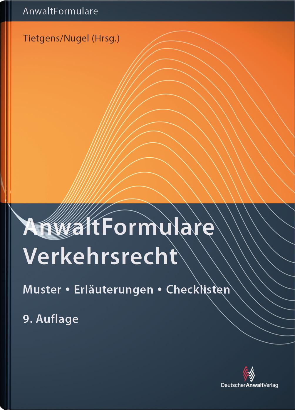 Vorderes Coverbild AnwaltFormulare Verkehrsrecht