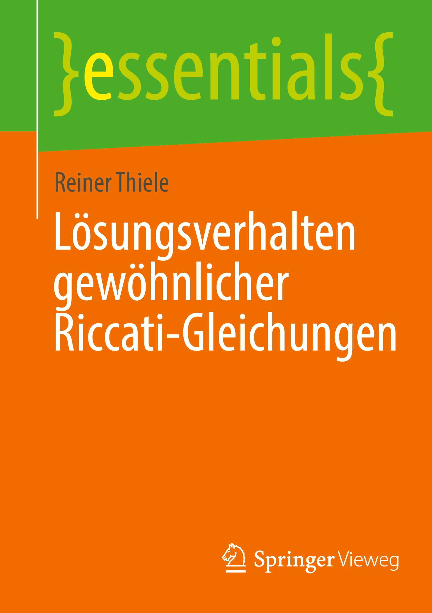 Vorderes Coverbild Lösungsverhalten gewöhnlicher Riccati-Gleichungen
