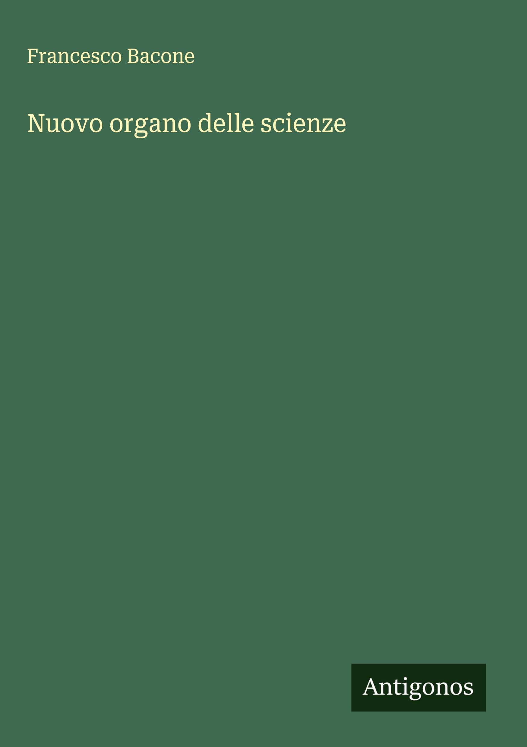 Vorderes Coverbild Nuovo organo delle scienze