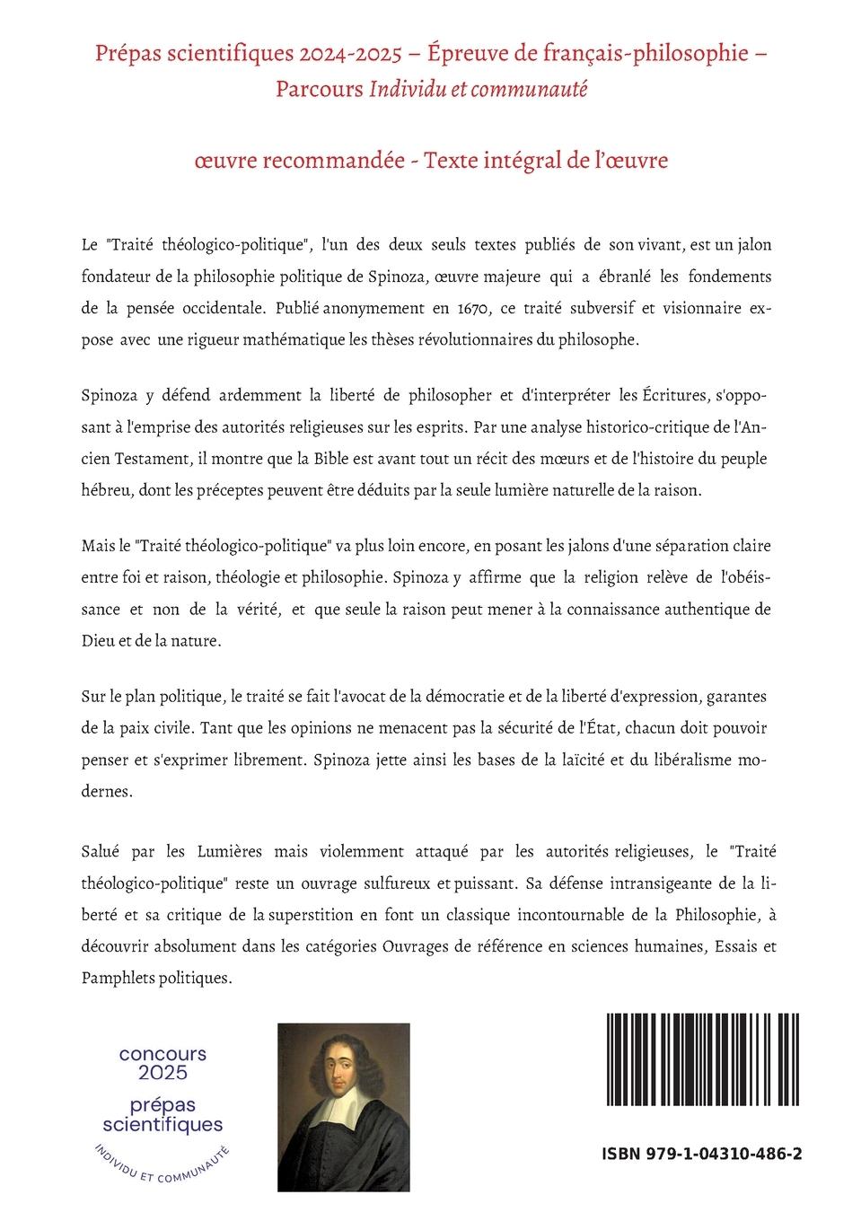 Rückseitencover Traité théologico-politique