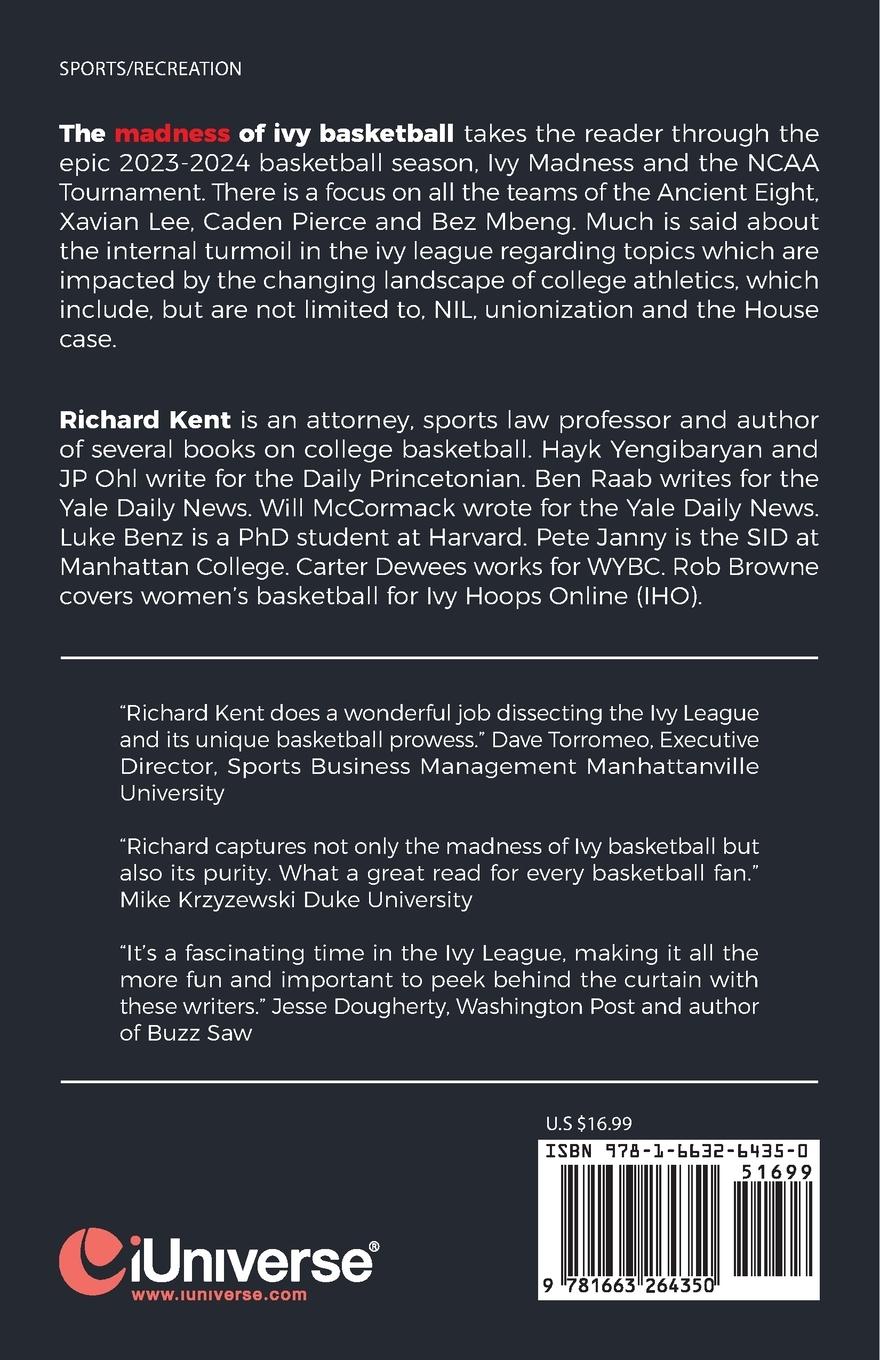 Rückseitencover The Madness of Ivy Basketball