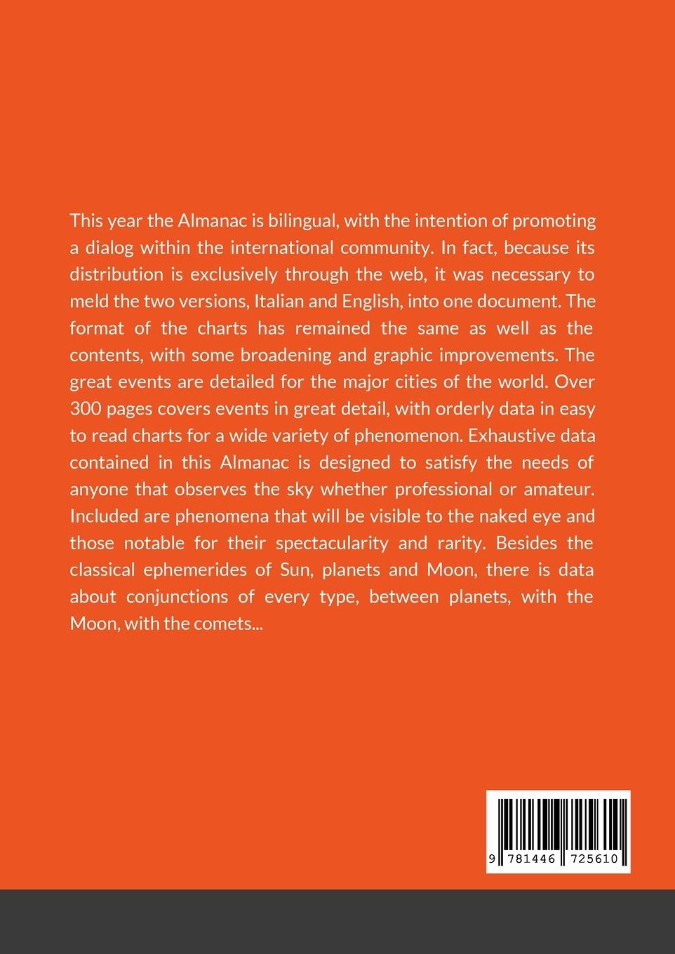 Rückseitencover Almanacco astronomico Astronomical almanac 2024