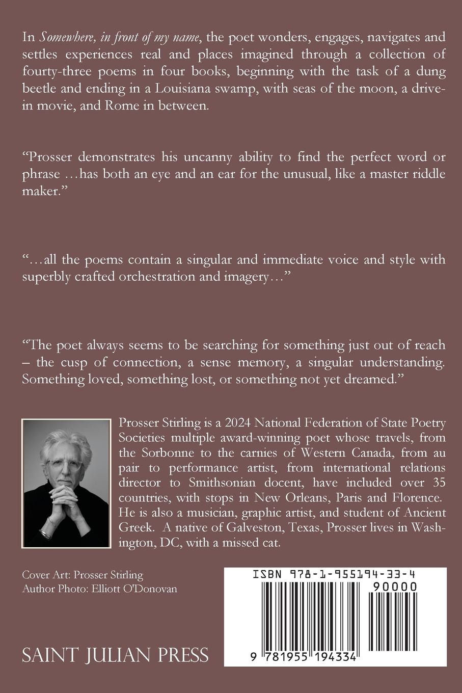 Rückseitencover Somewhere, in front of my name