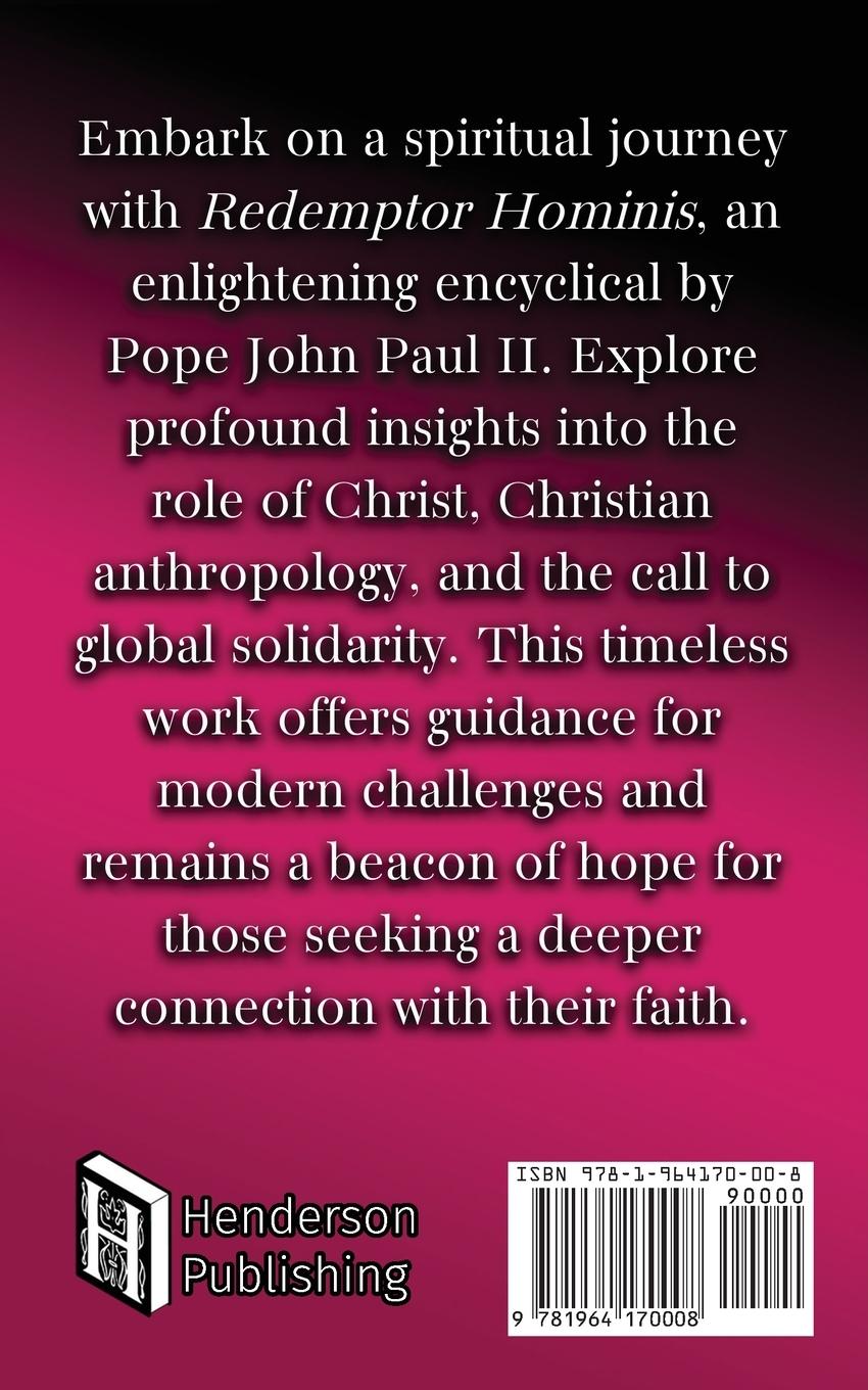 Rückseitencover Redemptor Hominis