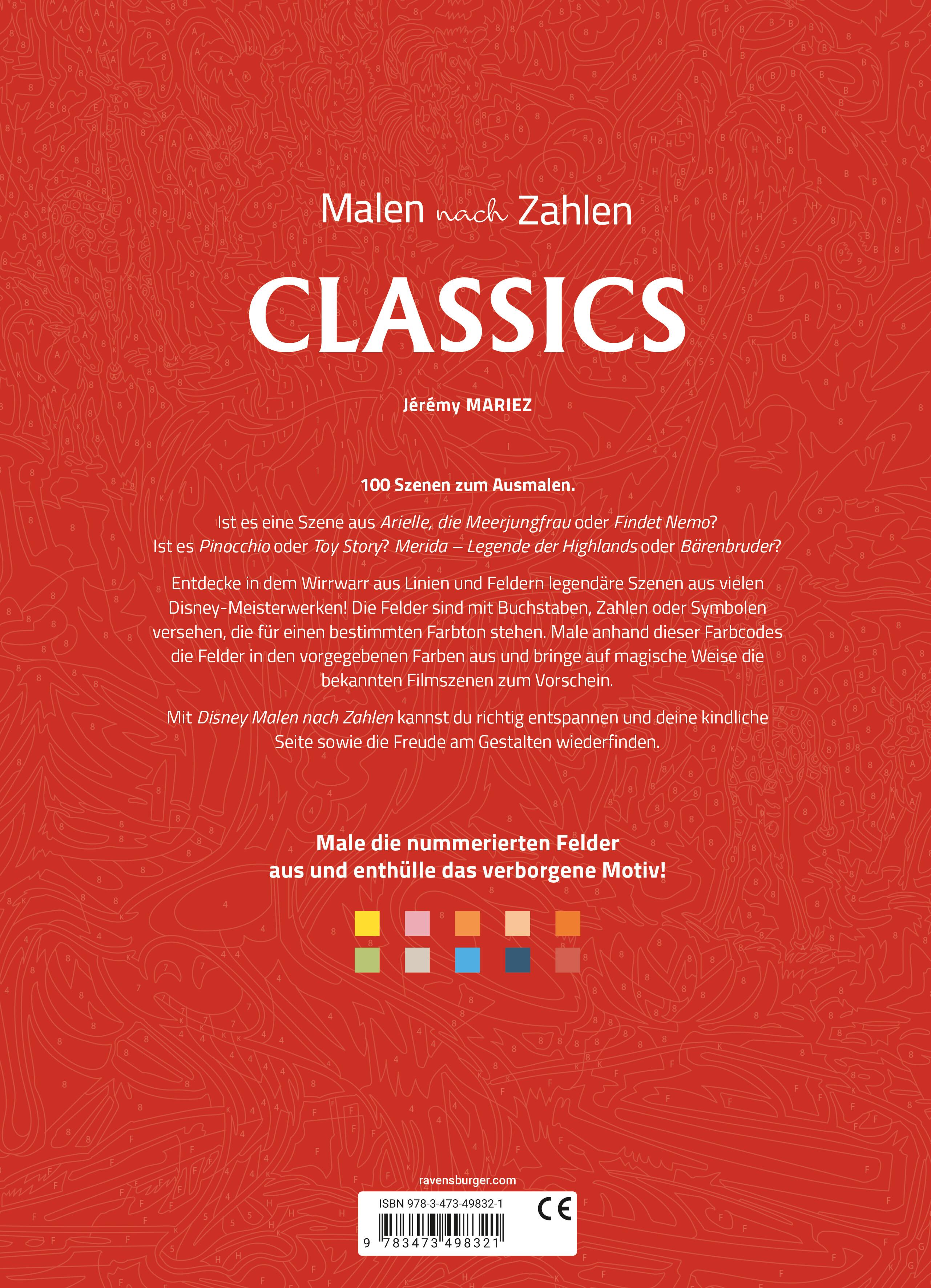 Rückseitencover Disney - Malen nach Zahlen: Classics