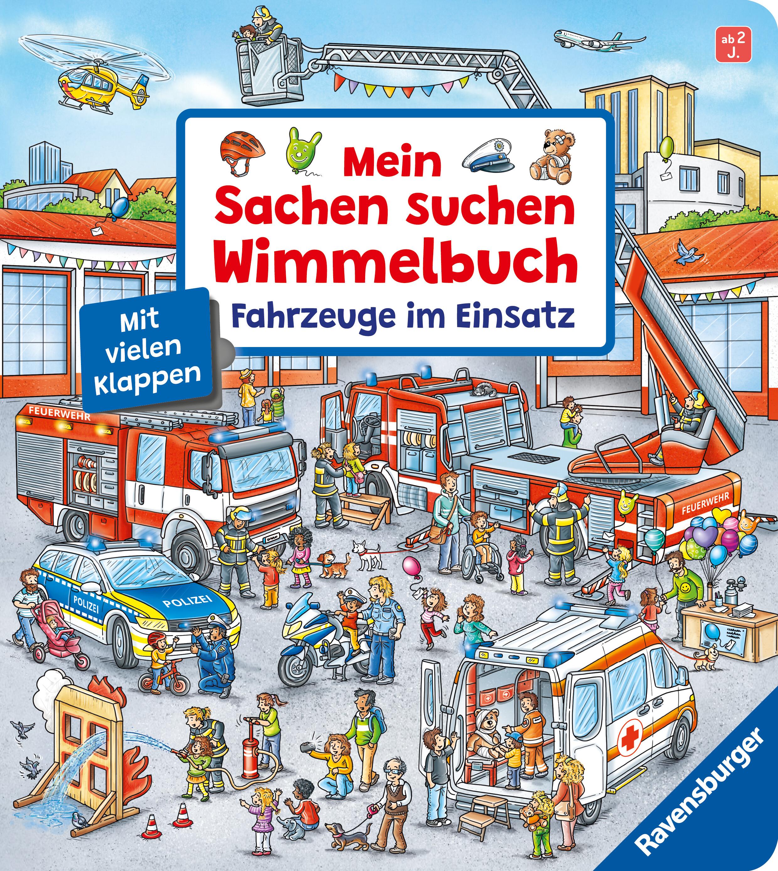Vorderes Coverbild Mein Sachen suchen Wimmelbuch: Fahrzeuge im Einsatz