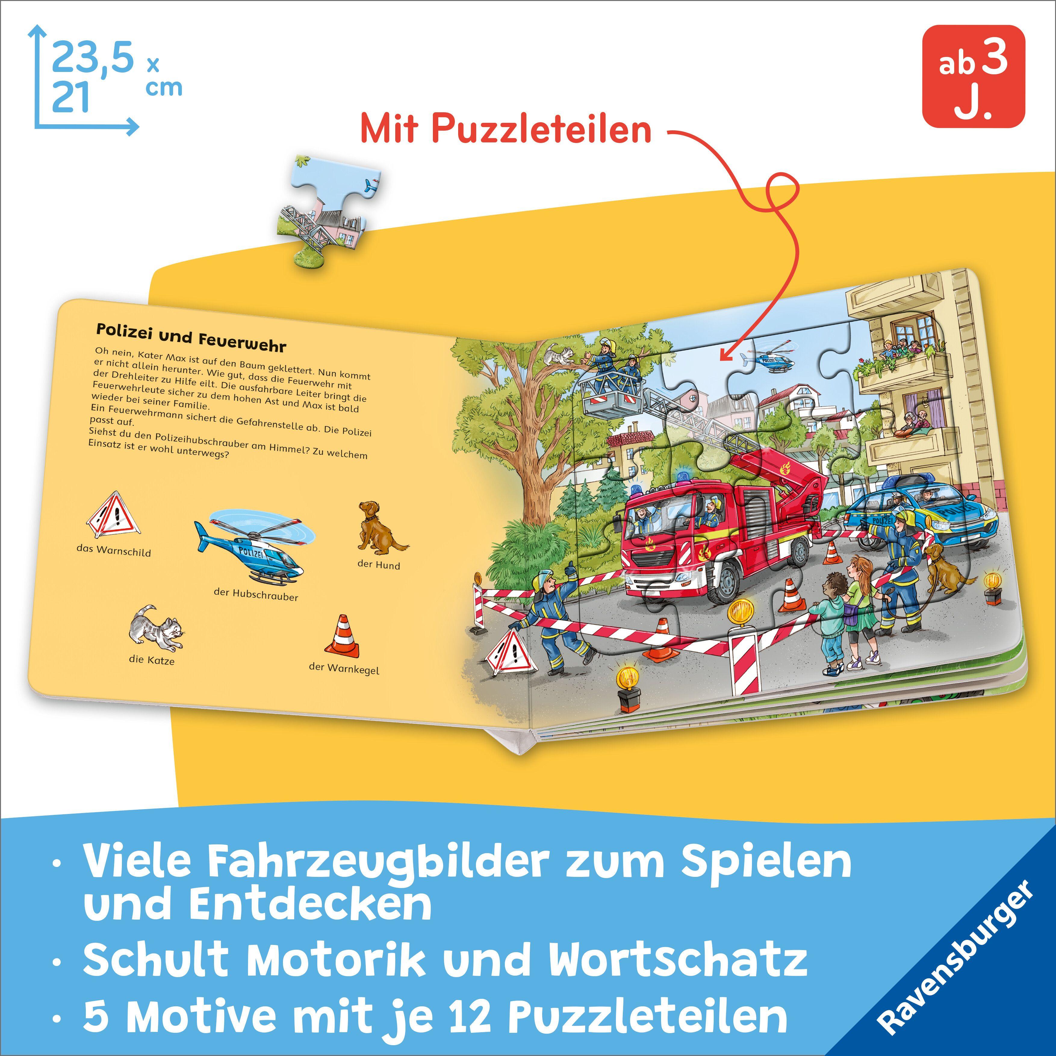 Beispielinhalt (Bild) Ravensburger® Puzzle-Buch - Fahrzeuge
