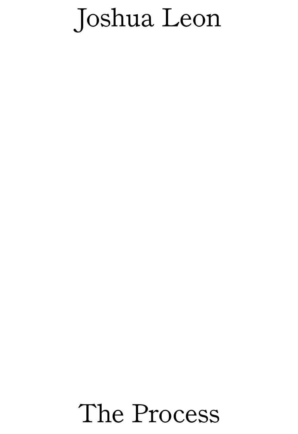 Vorderes Coverbild Joshua Leon: The Process