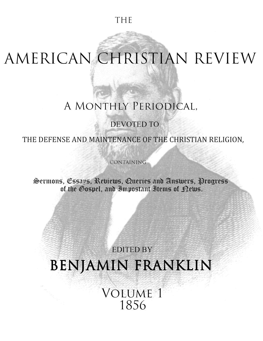 Vorderes Coverbild American Christian Review (Vol. 1, 1856)