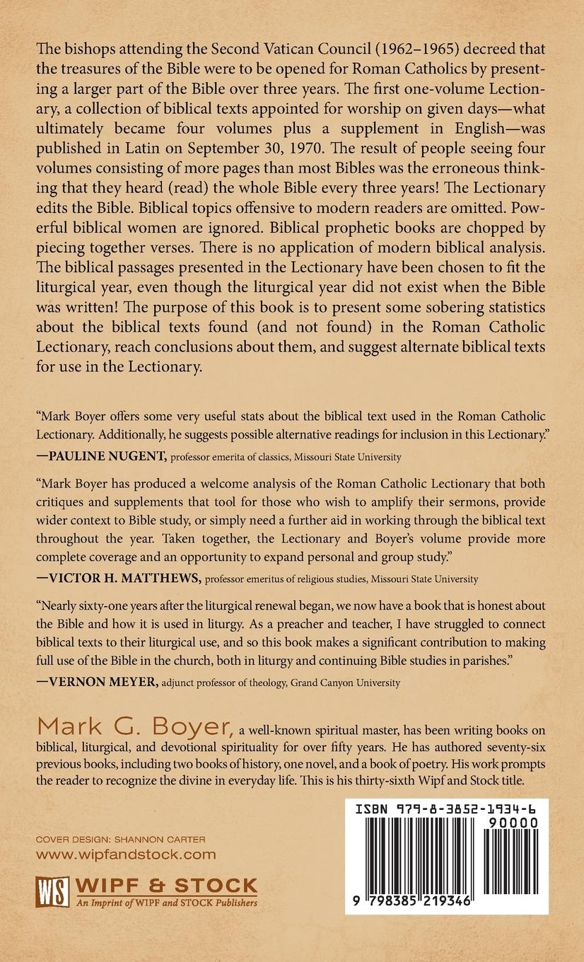 Rückseitencover The Roman Catholic Lectionary and the Bible