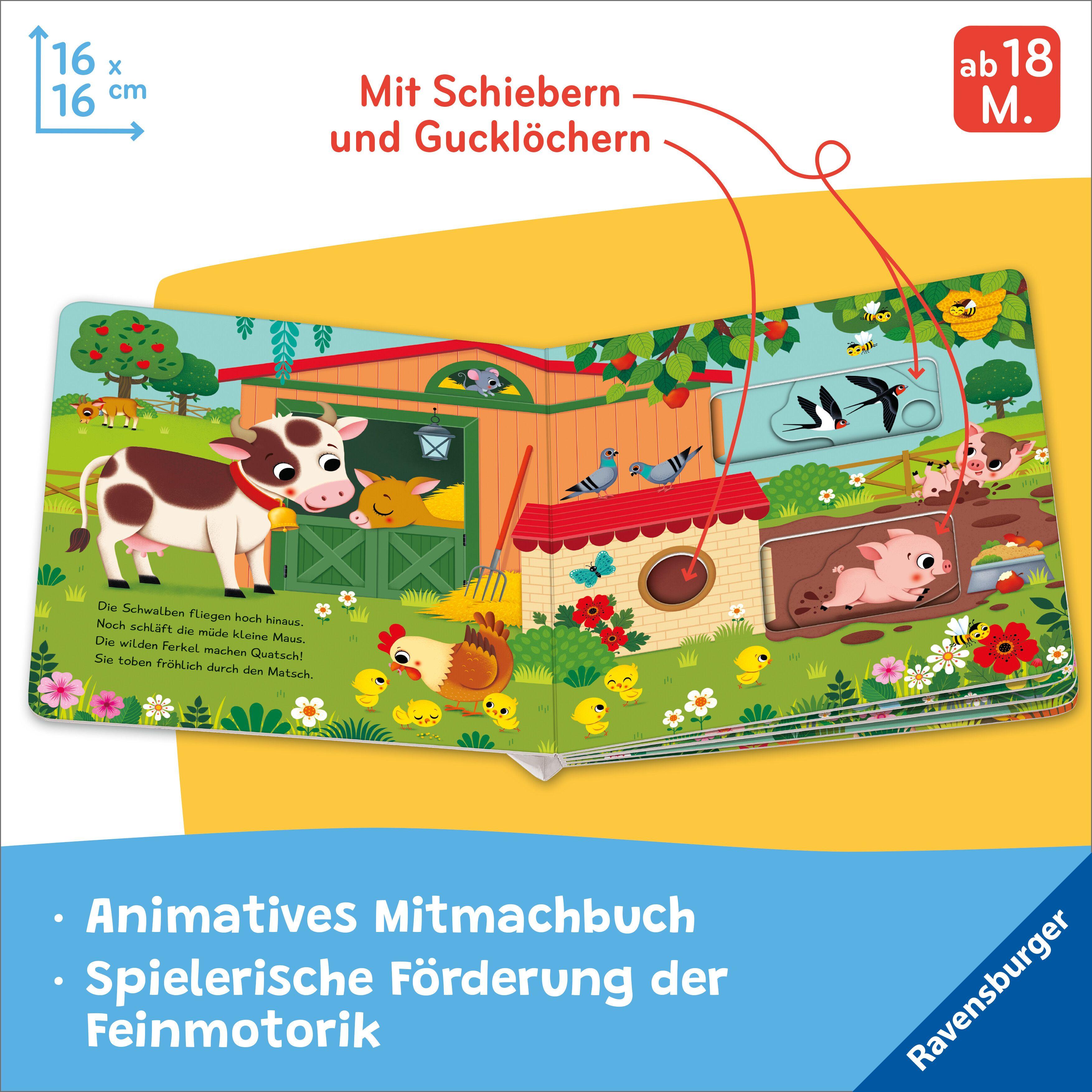 Beispielinhalt (Bild) Mein Schiebe-Mitmachbuch - Lieblingstiere