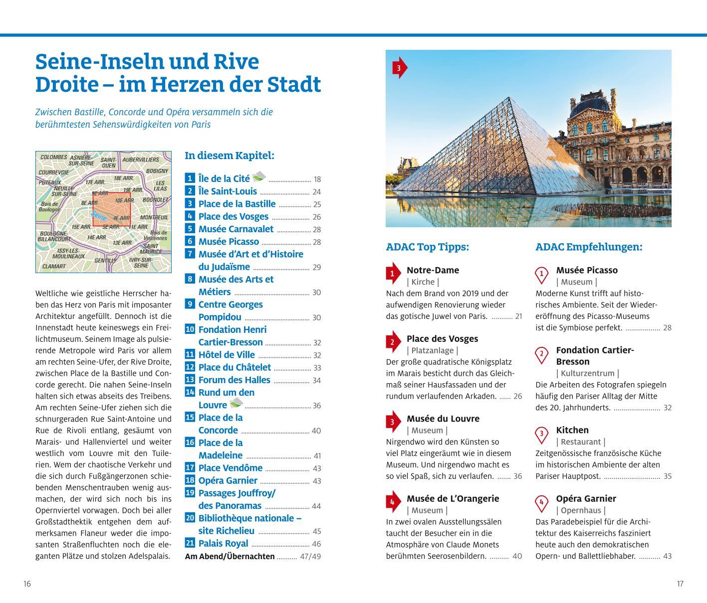 Beispielinhalt (Bild) ADAC Reiseführer Paris