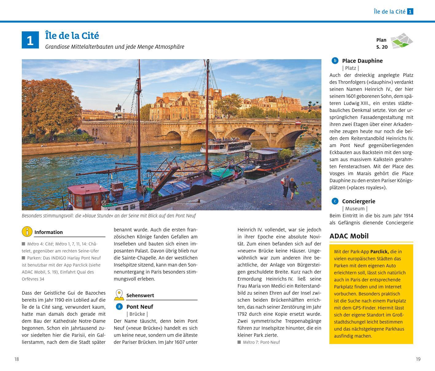 Beispielinhalt (Bild) ADAC Reiseführer Paris