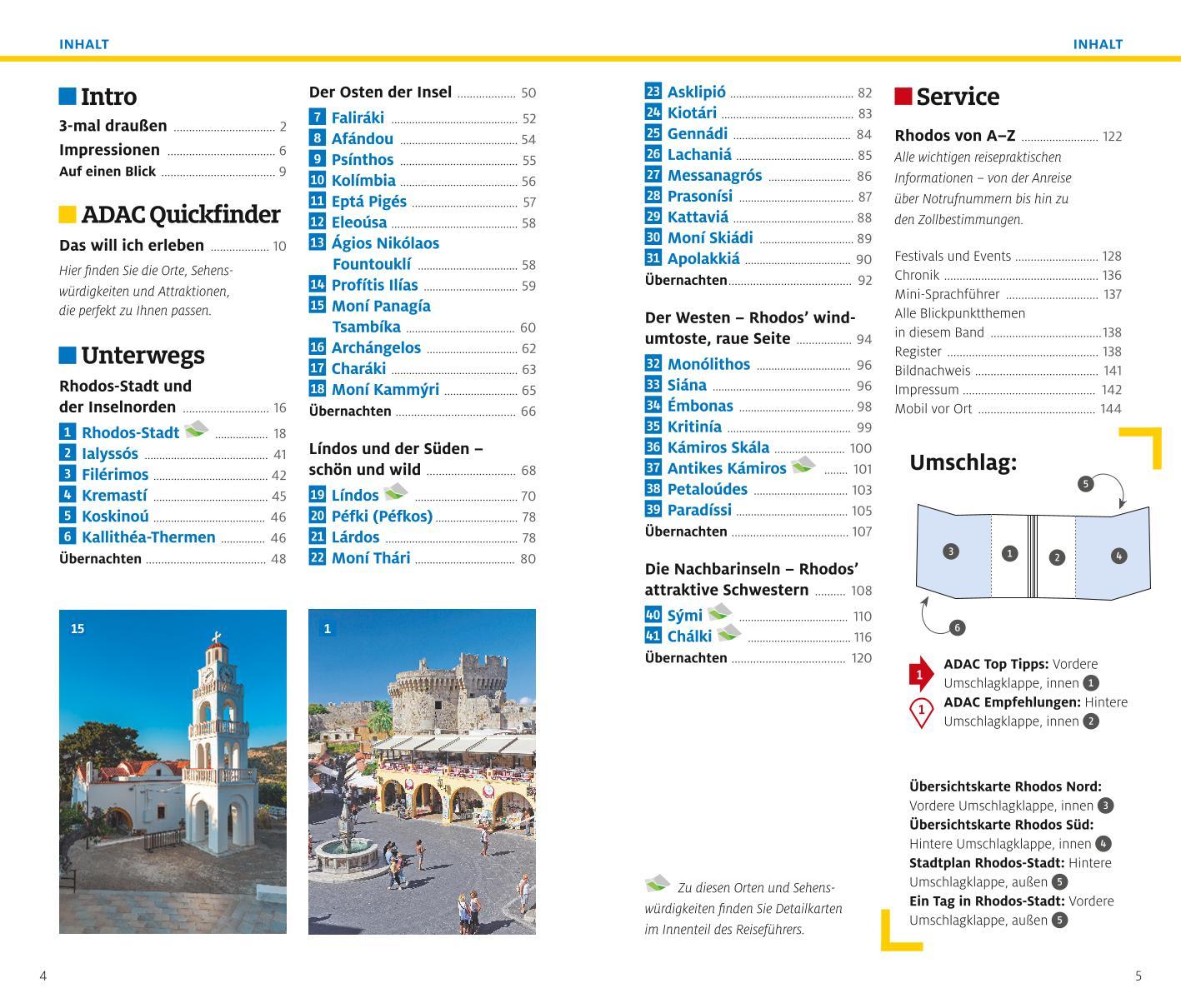 Beispielinhalt (Bild) ADAC Reiseführer Rhodos