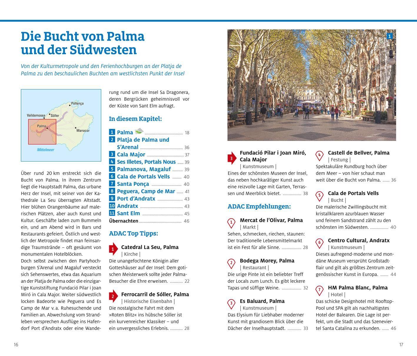 Beispielinhalt (Bild) ADAC Reiseführer Mallorca