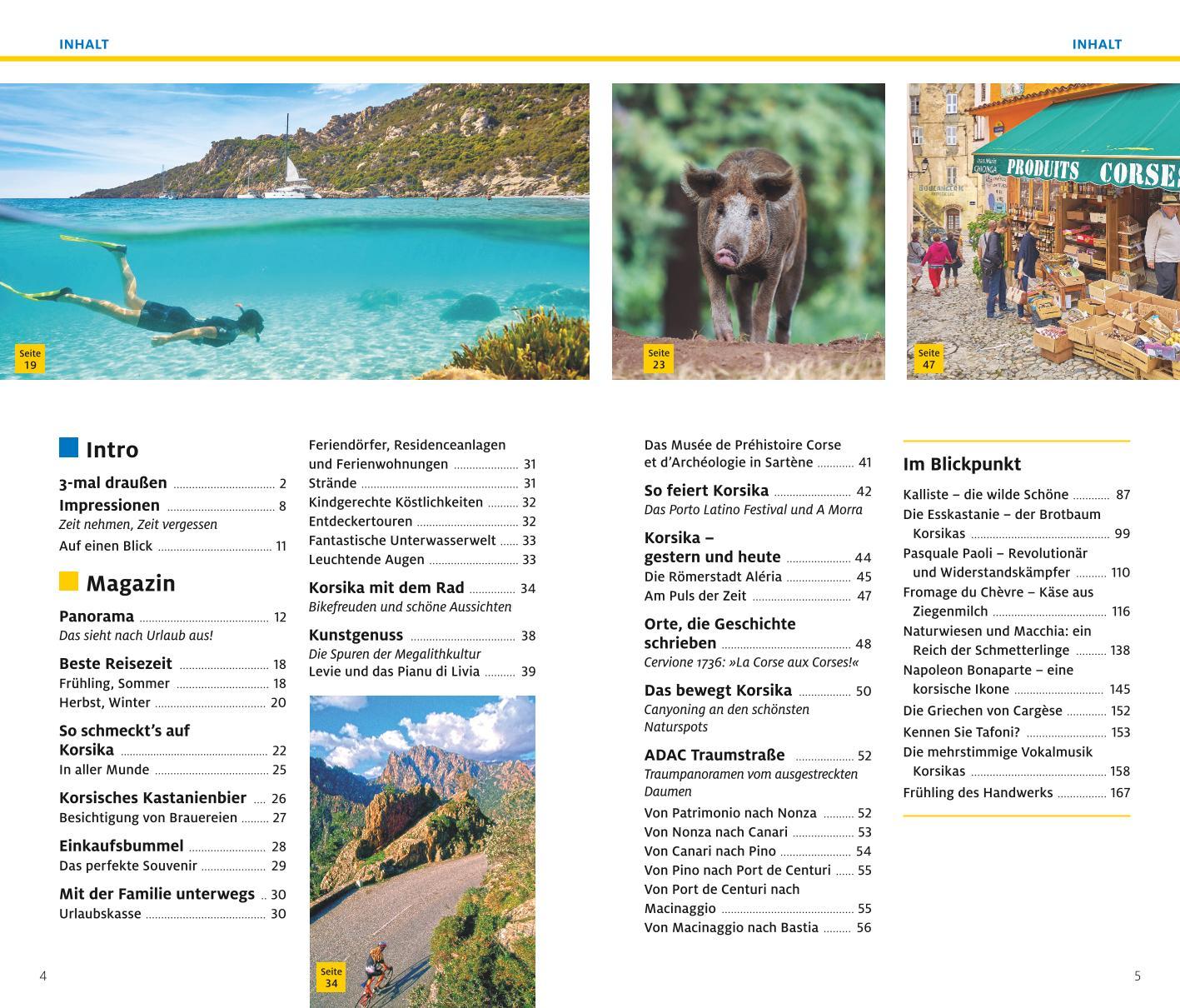 Beispielinhalt (Bild) ADAC Reiseführer plus Korsika