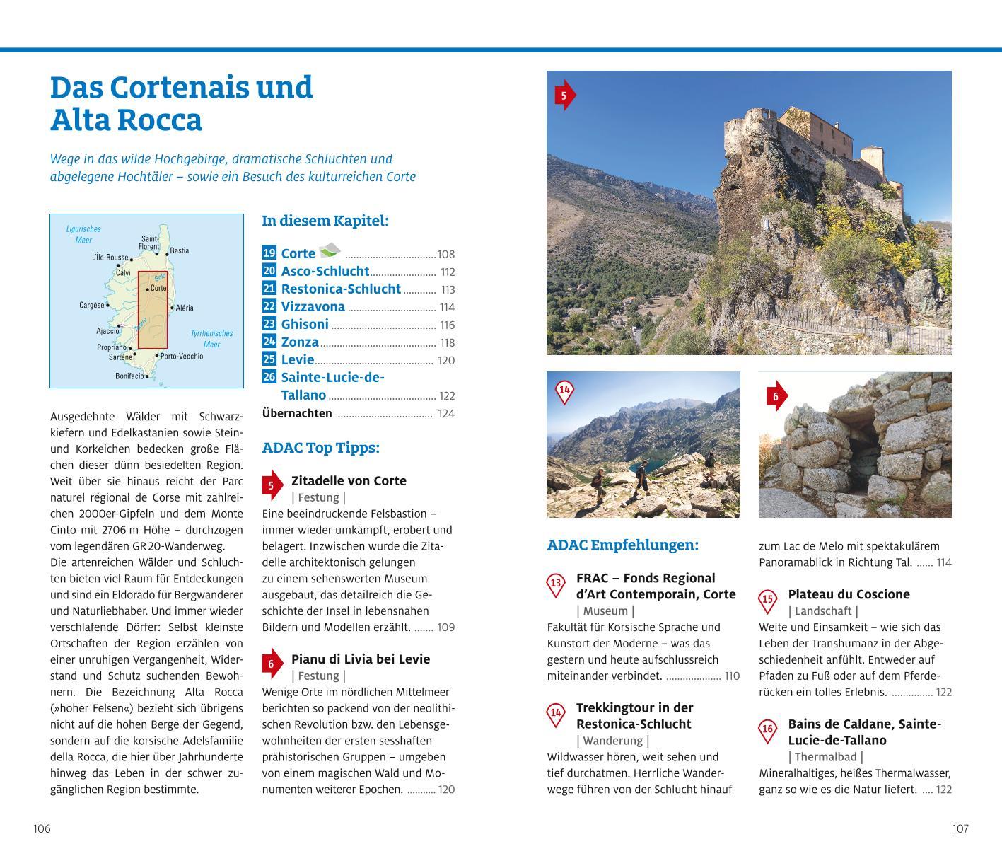 Beispielinhalt (Bild) ADAC Reiseführer plus Korsika