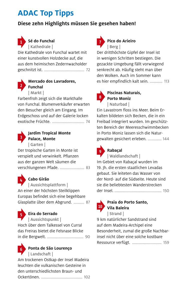Beispielinhalt (Bild) ADAC Reiseführer plus Madeira und Porto Santo