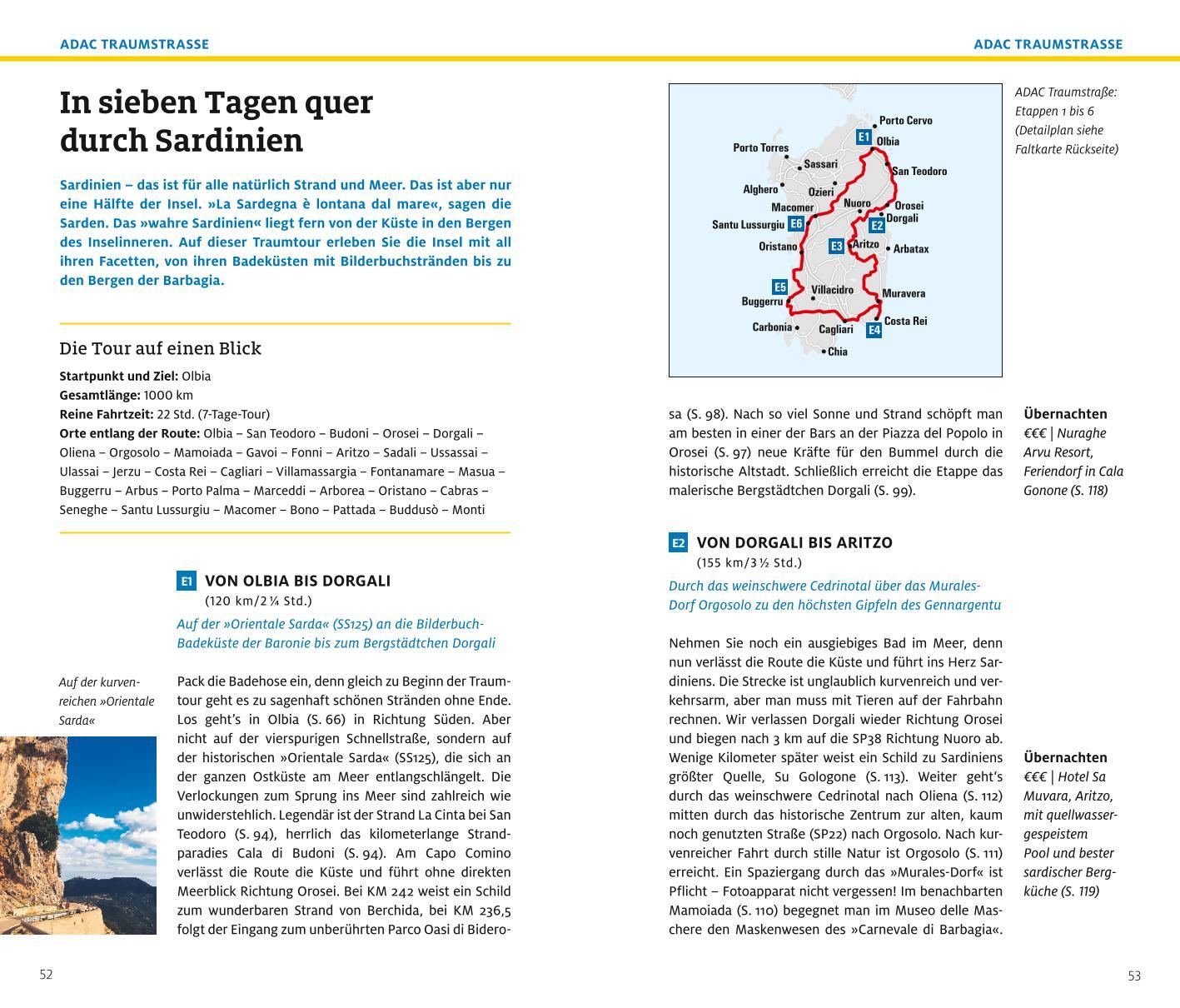 Beispielinhalt (Bild) ADAC Reiseführer plus Sardinien