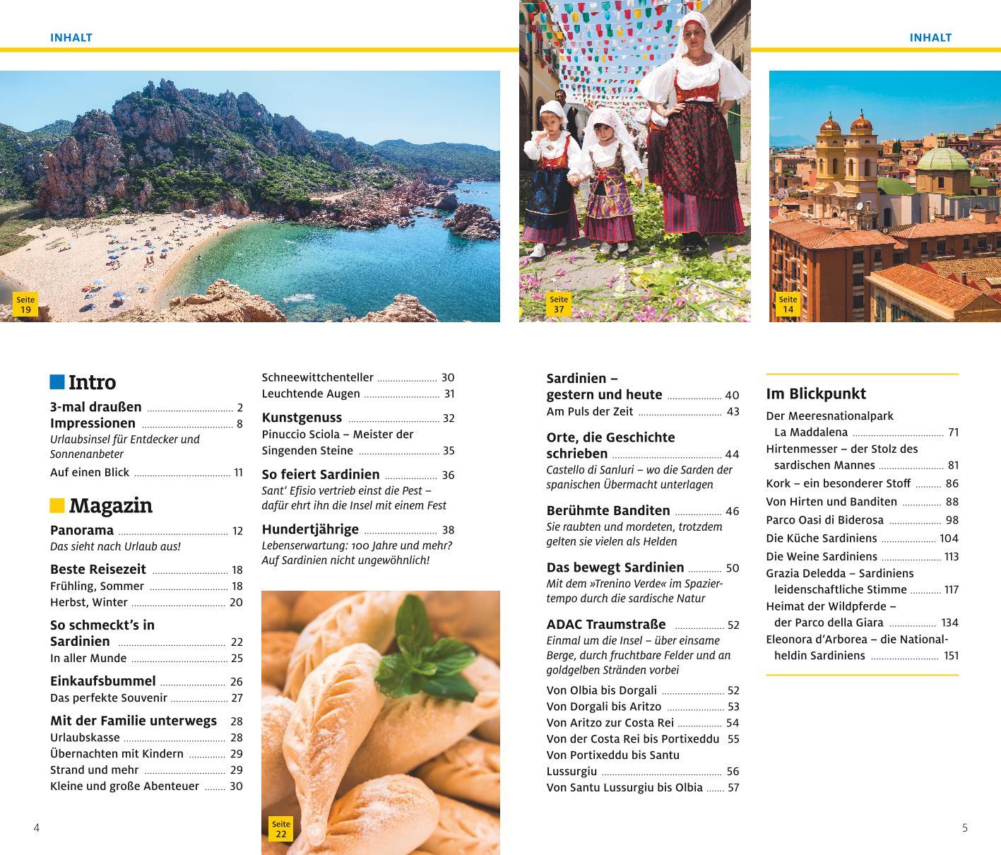 Beispielinhalt (Bild) ADAC Reiseführer plus Sardinien