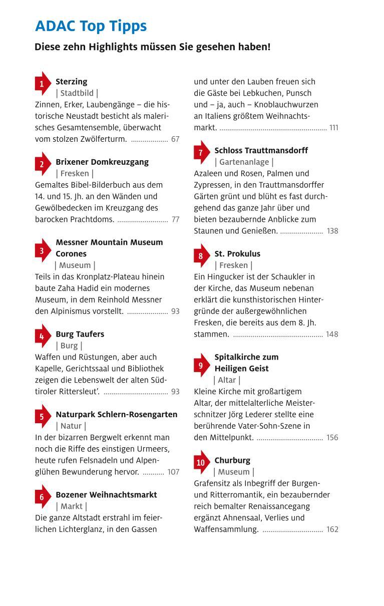 Beispielinhalt (Bild) ADAC Reiseführer plus Südtirol