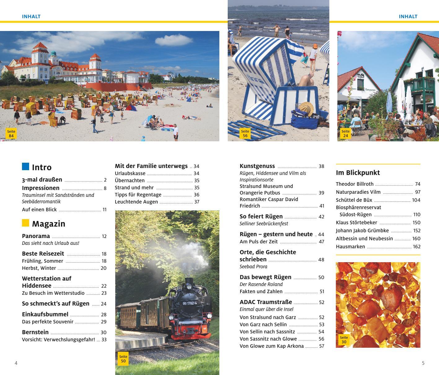 Beispielinhalt (Bild) ADAC Reiseführer plus Rügen mit Hiddensee und Stralsund