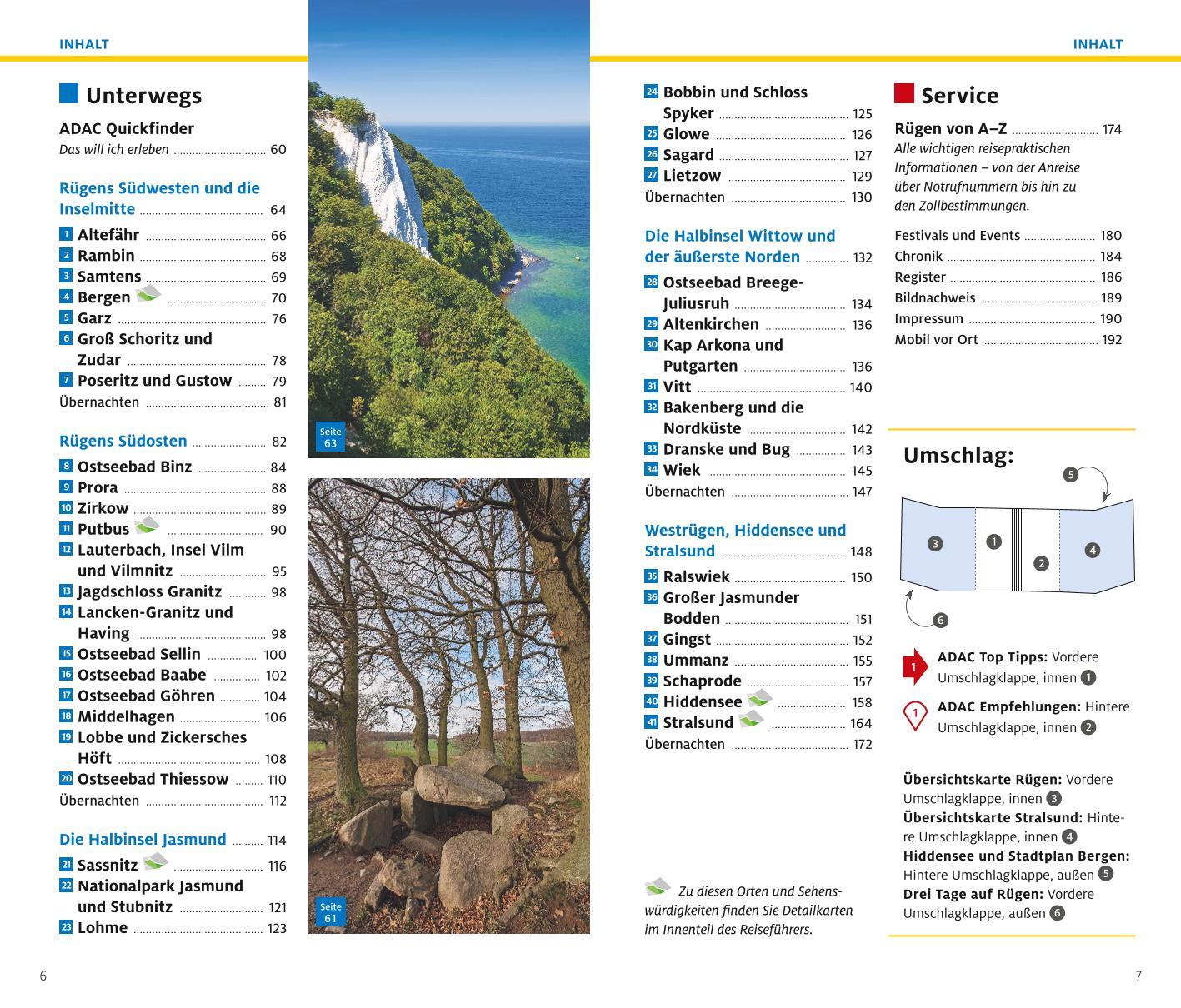Beispielinhalt (Bild) ADAC Reiseführer plus Rügen mit Hiddensee und Stralsund