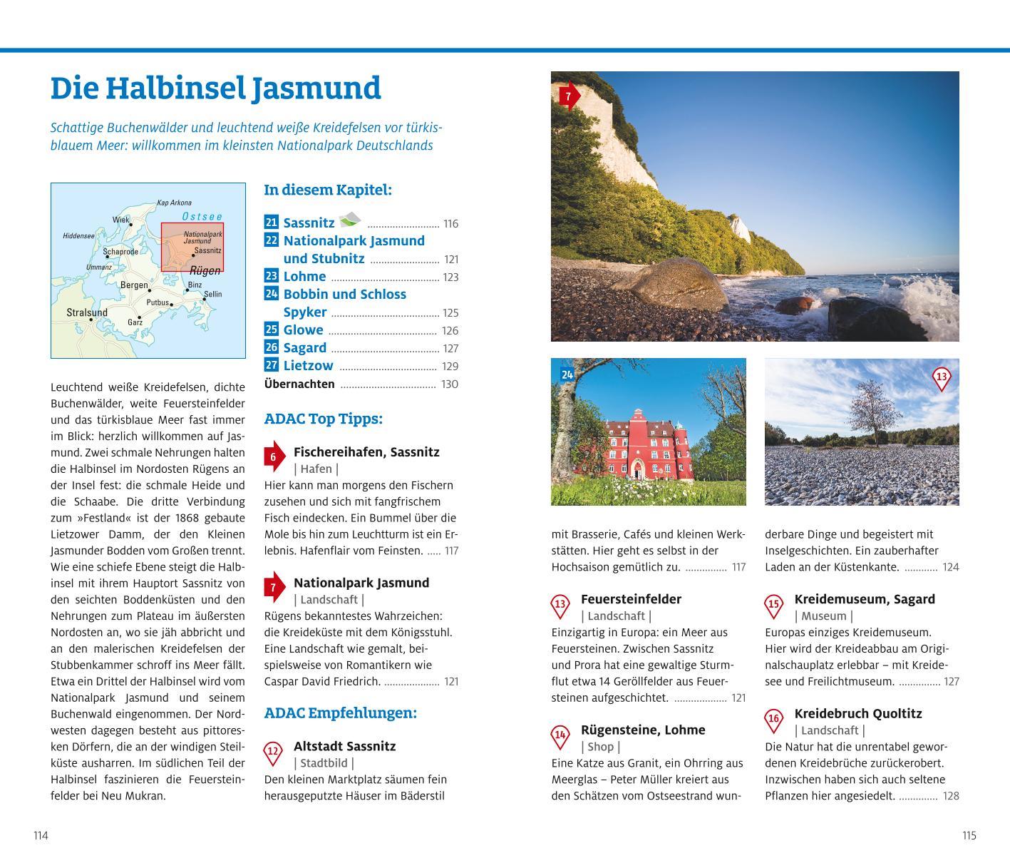 Beispielinhalt (Bild) ADAC Reiseführer plus Rügen mit Hiddensee und Stralsund