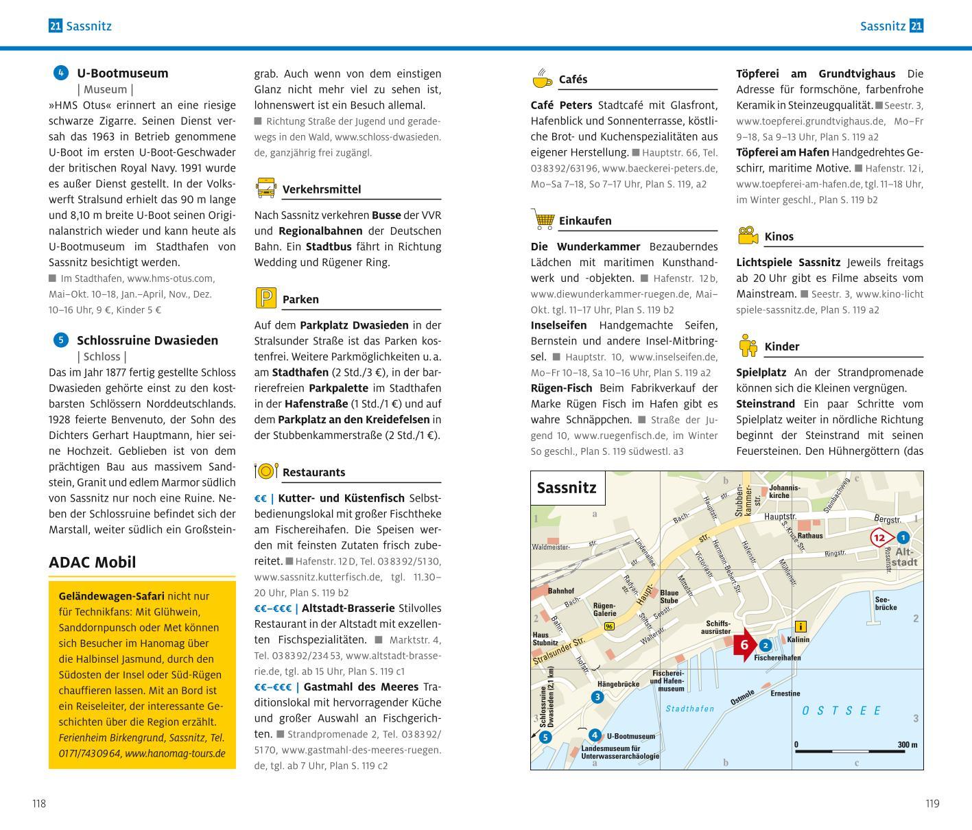 Beispielinhalt (Bild) ADAC Reiseführer plus Rügen mit Hiddensee und Stralsund