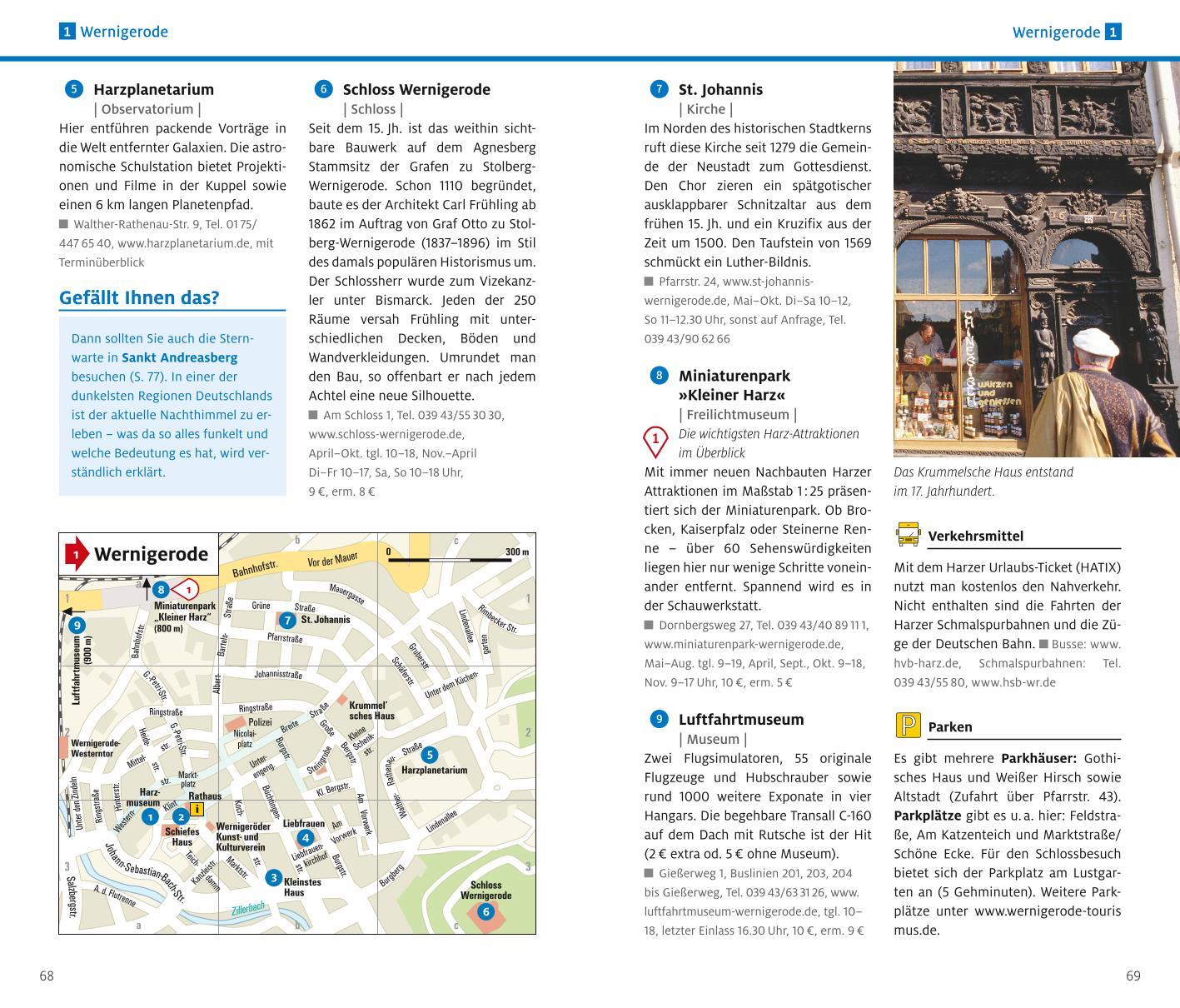 Beispielinhalt (Bild) ADAC Reiseführer plus Harz