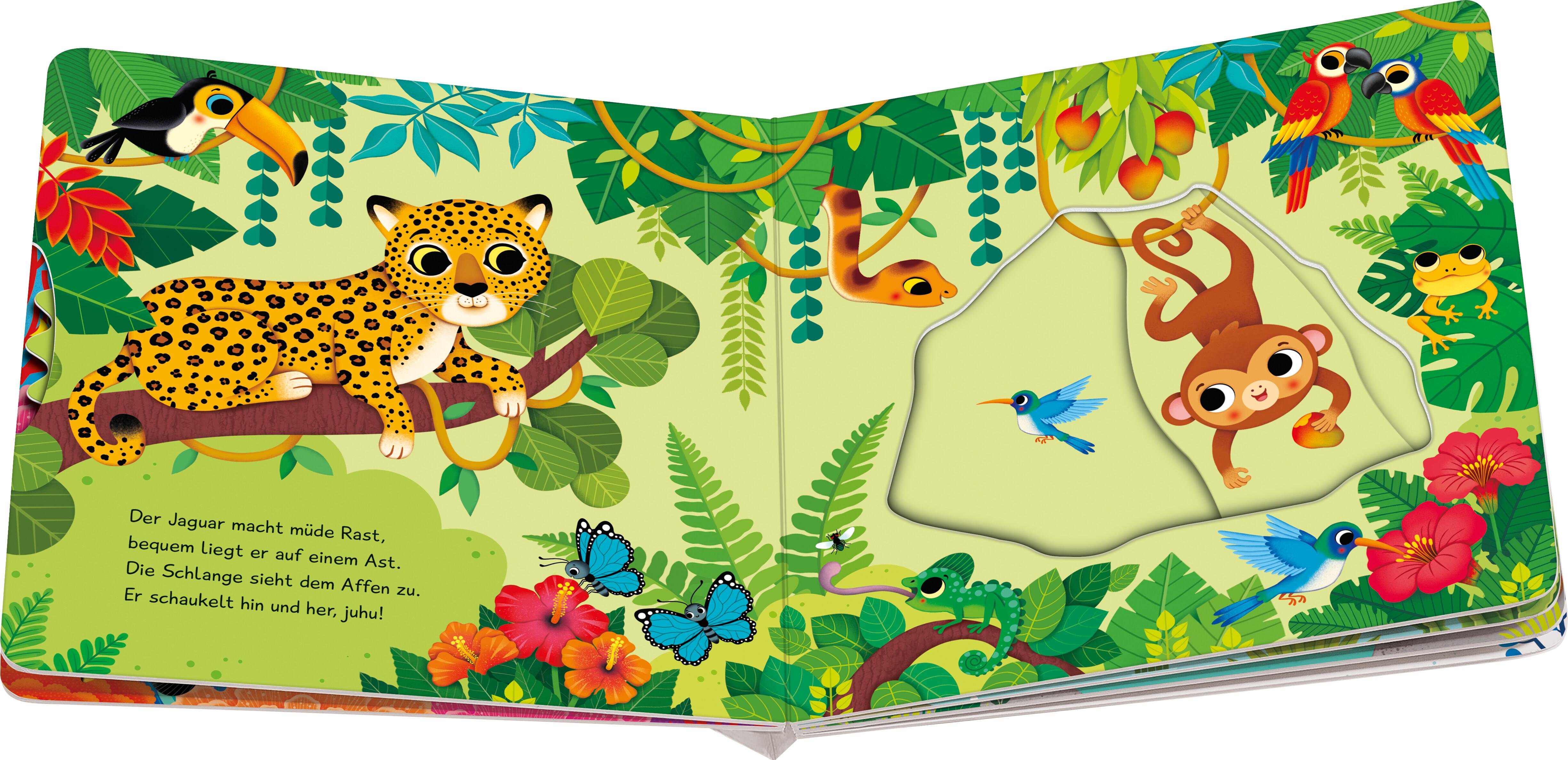 Beispielinhalt (Bild) Mein Schiebe-Mitmachbuch - Wilde Tiere