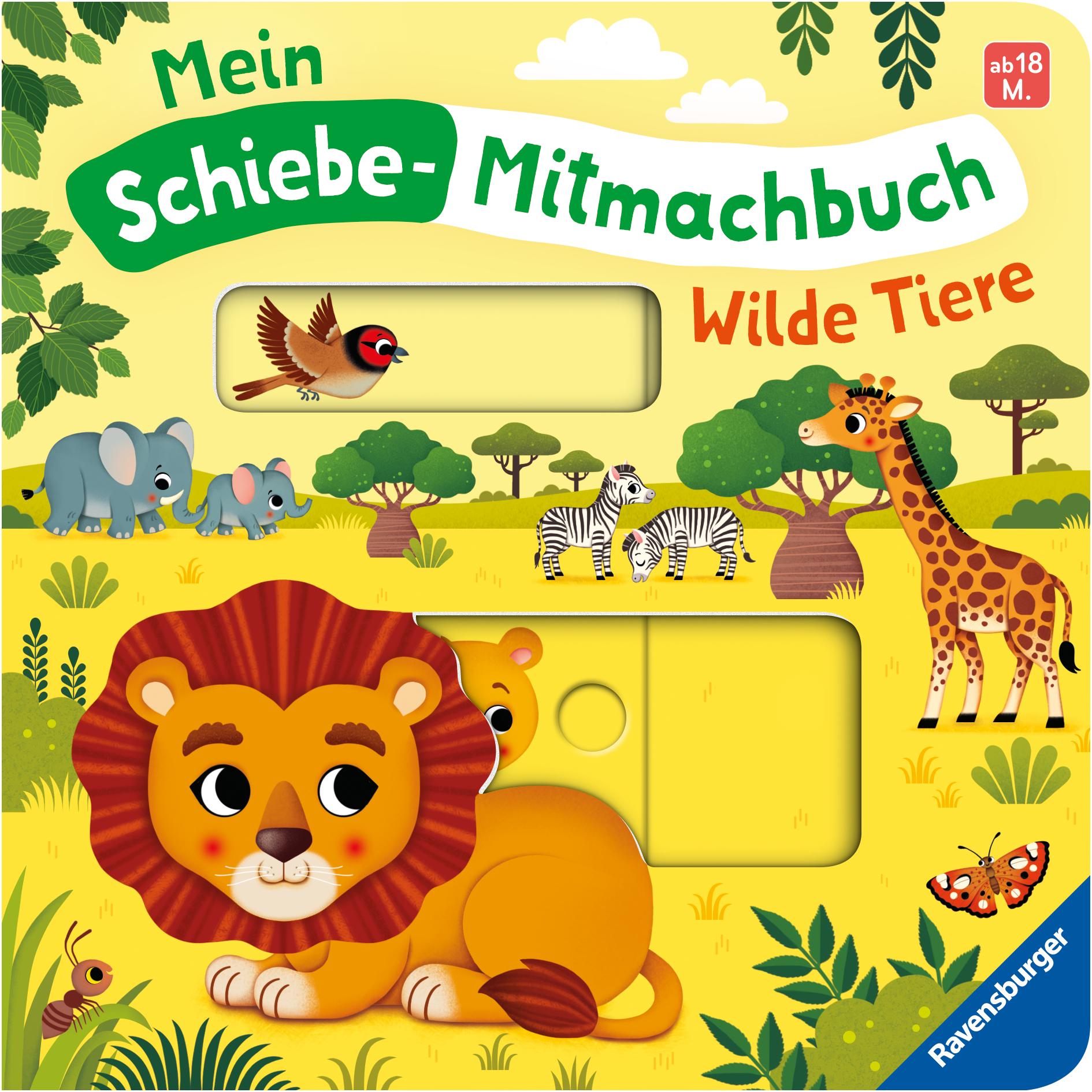 Beispielinhalt (Bild) Mein Schiebe-Mitmachbuch - Wilde Tiere