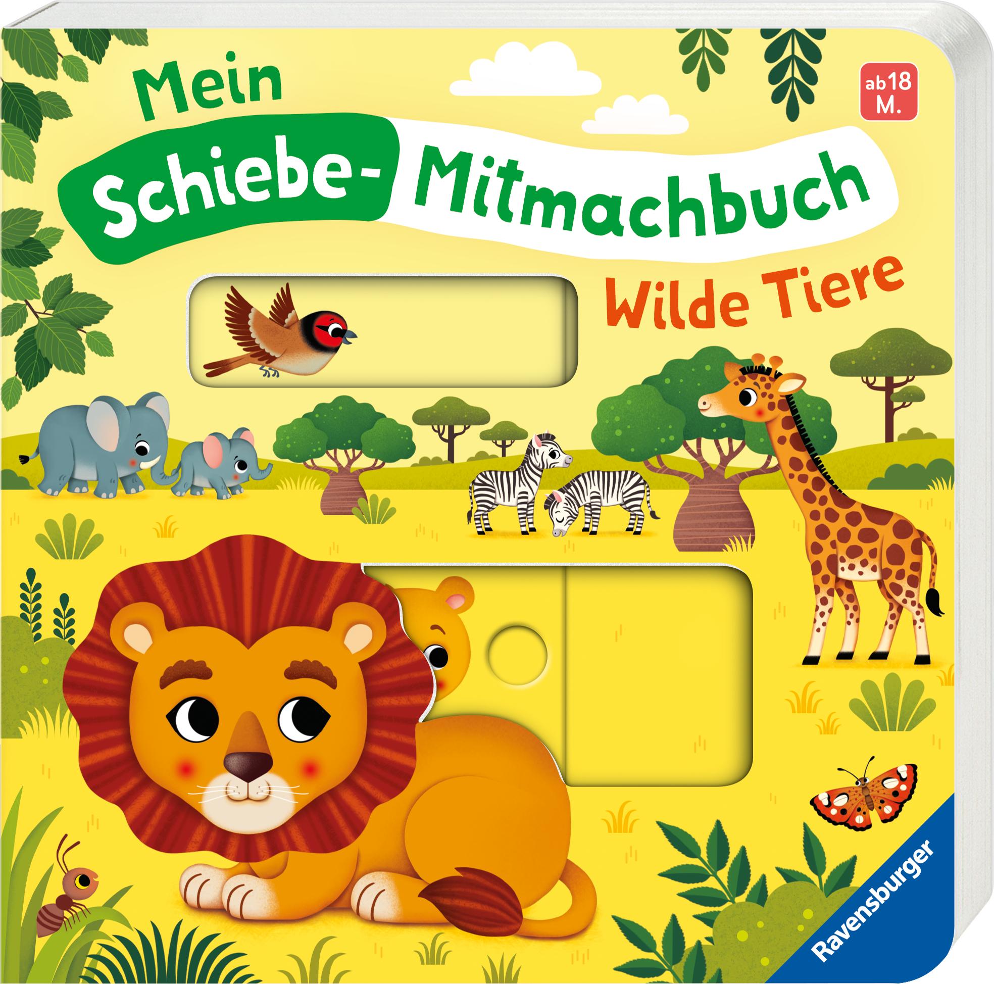 Beispielinhalt (Bild) Mein Schiebe-Mitmachbuch - Wilde Tiere